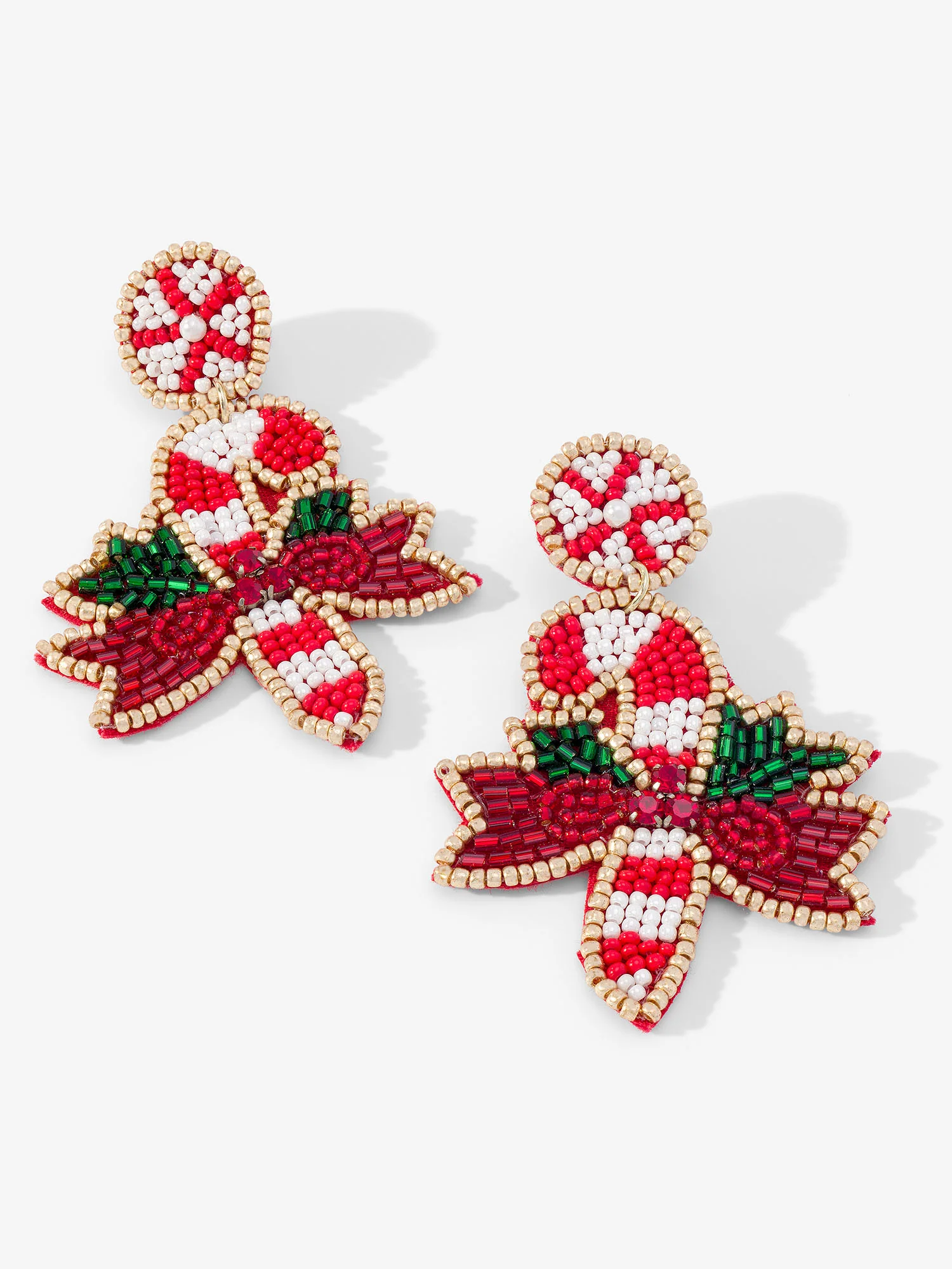 Beaded Candy Cane Earrings