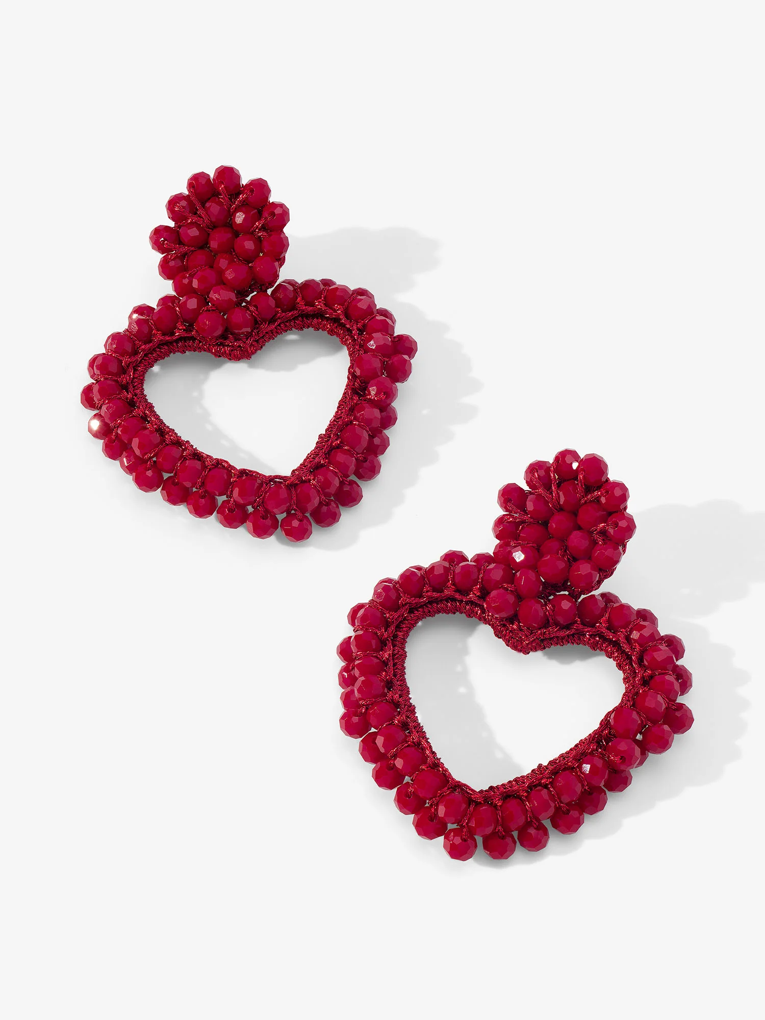 Beaded Heart Earrings
