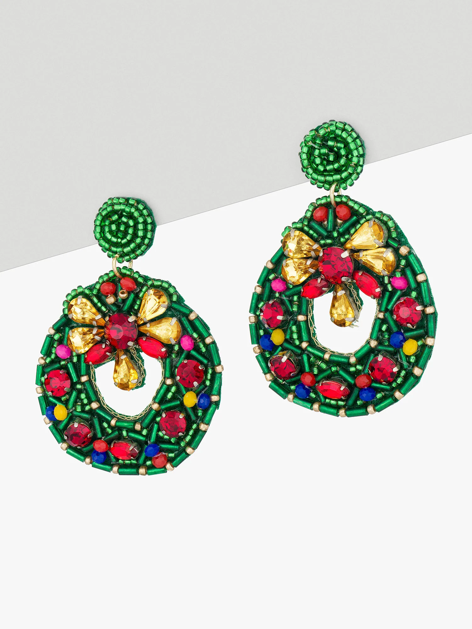 Beaded Wreath Earrings - Image 2