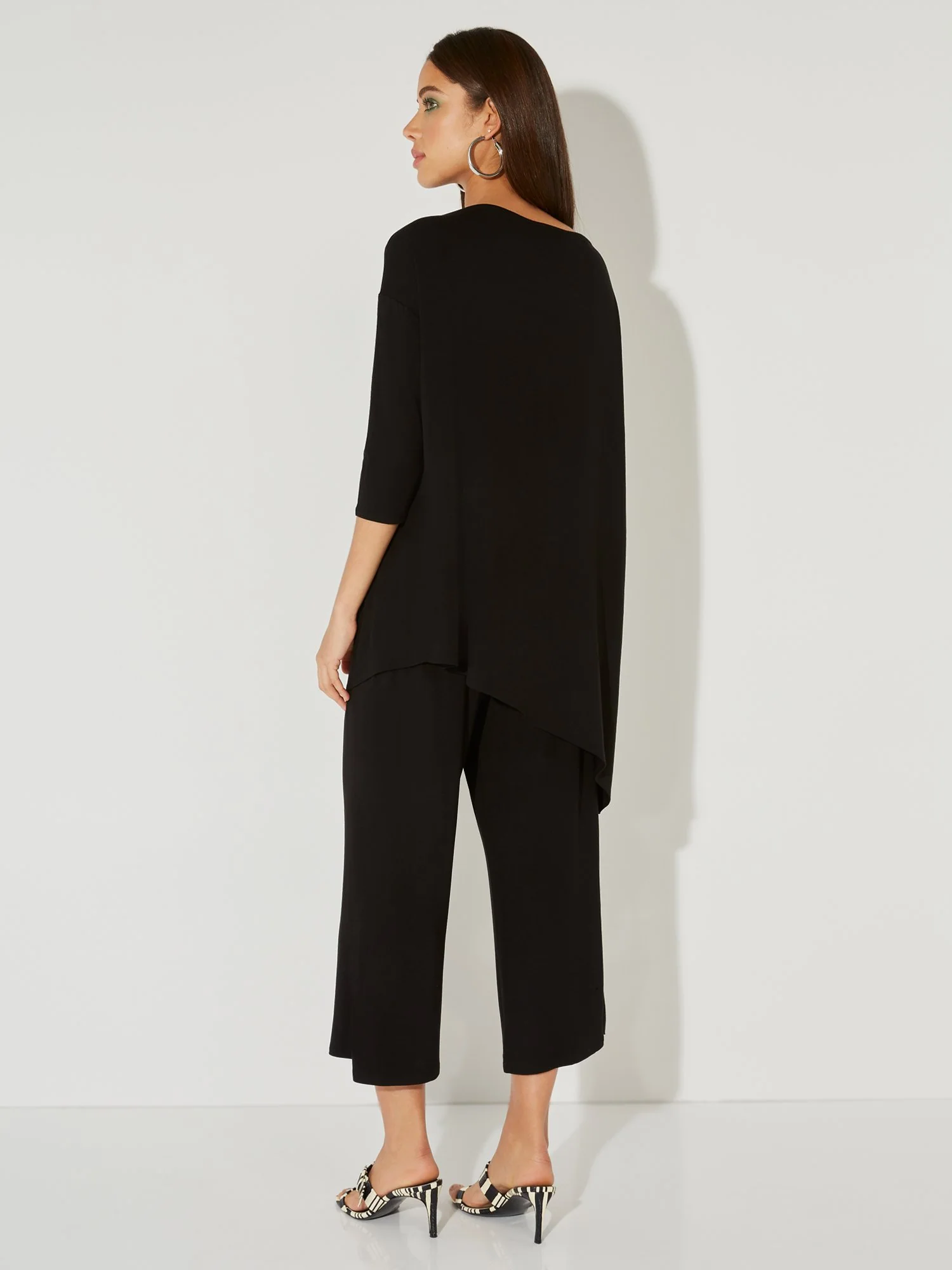 3/4-Sleeve Bateau-Neck Asymmetrical Top - NY&C Style System - Image 3