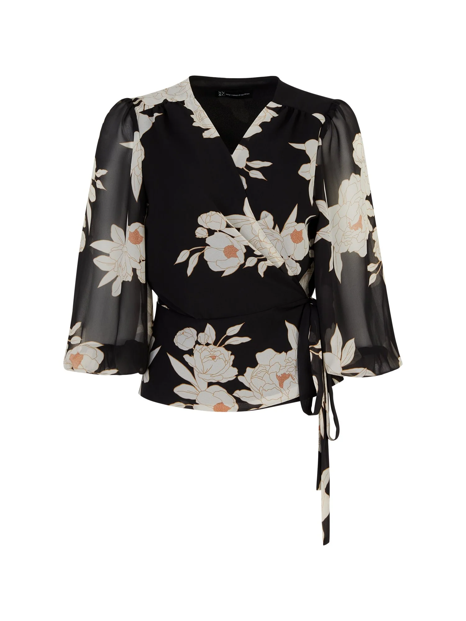 3/4-Sleeve Peplum Wrap Top - The NY&C Legacy Collection - Image 2