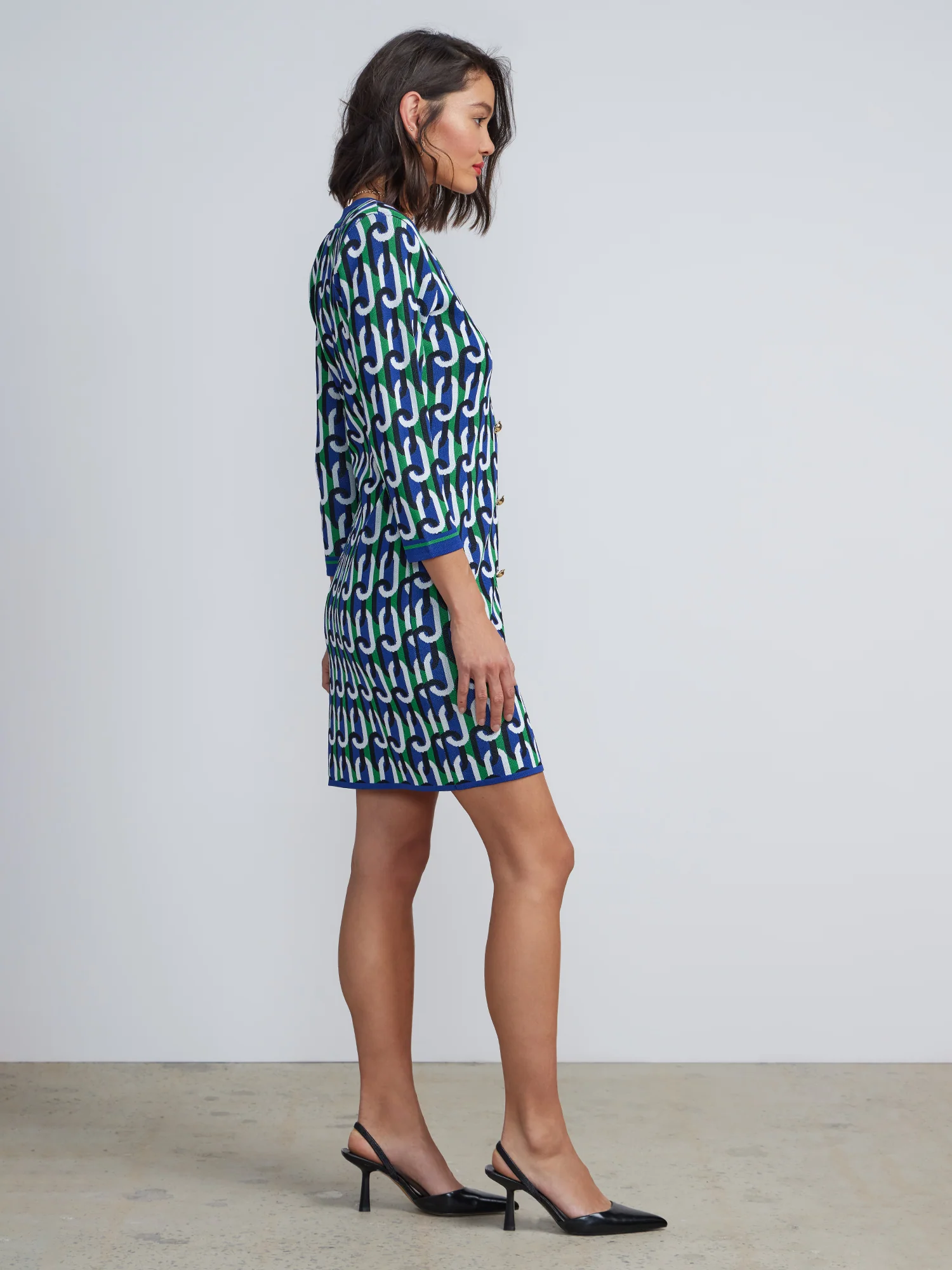 Chain Link Print Sweater Dress - Image 2