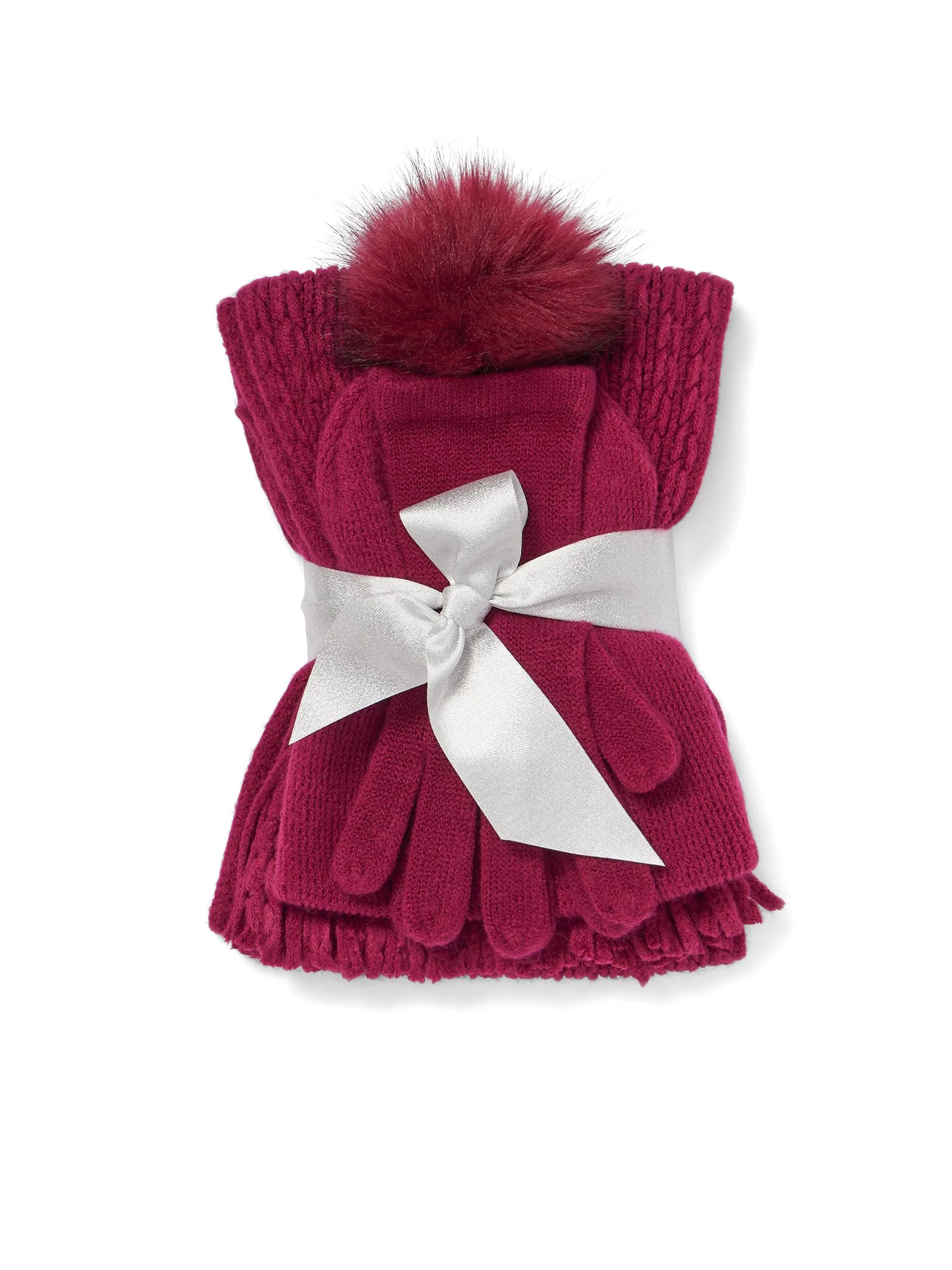 3-Piece Cable-Knit Scarf, Hat & Gloves Set - Image 18
