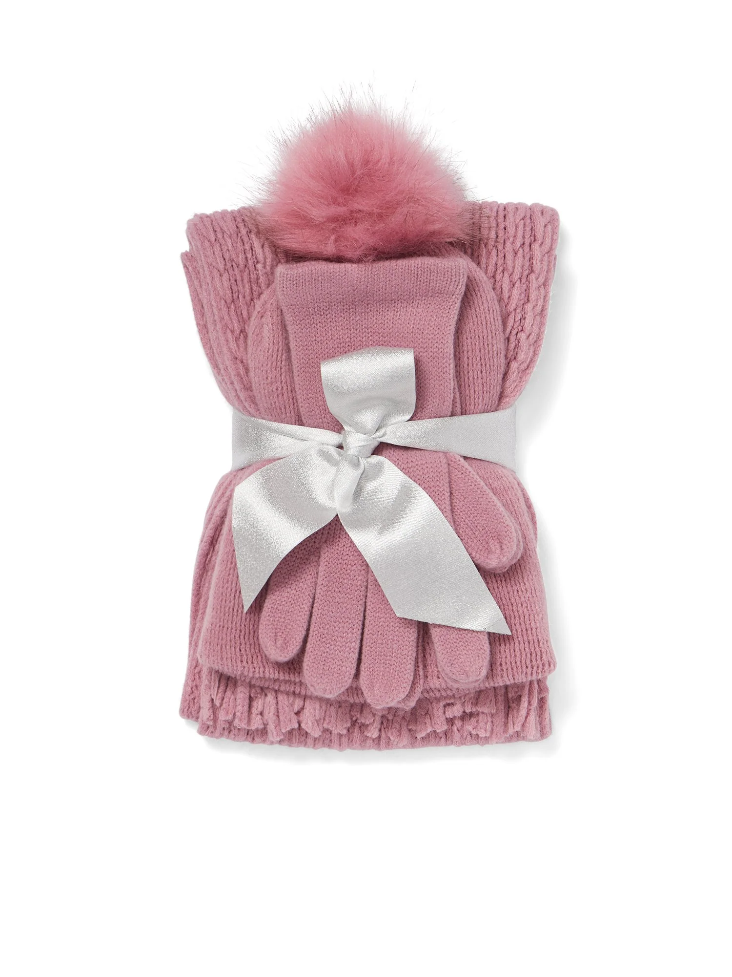 3-Piece Cable-Knit Scarf, Hat & Gloves Set - Image 21