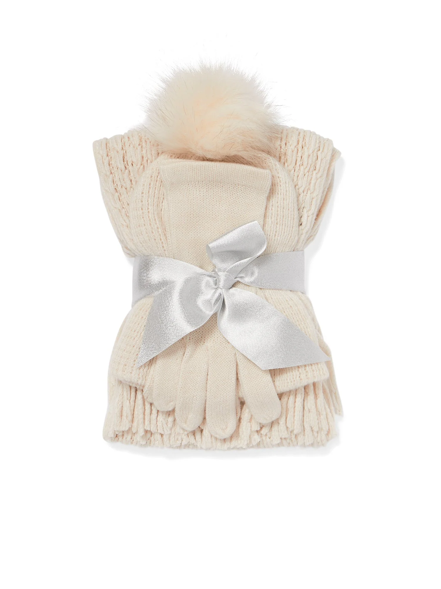 3-Piece Cable-Knit Scarf, Hat & Gloves Set - Image 3