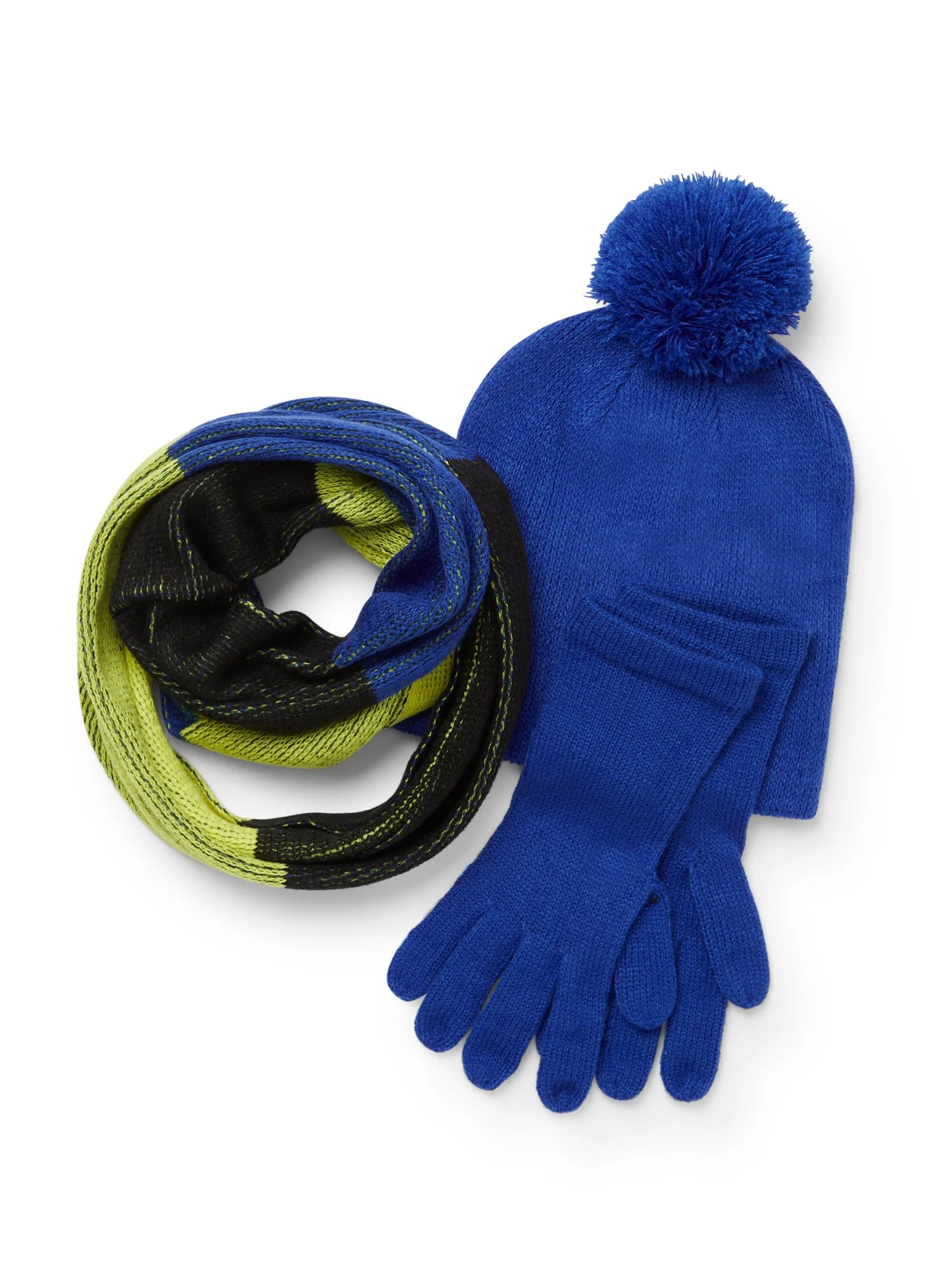 3-Piece Colorblock Scarf, Hat & Gloves Set - Image 12