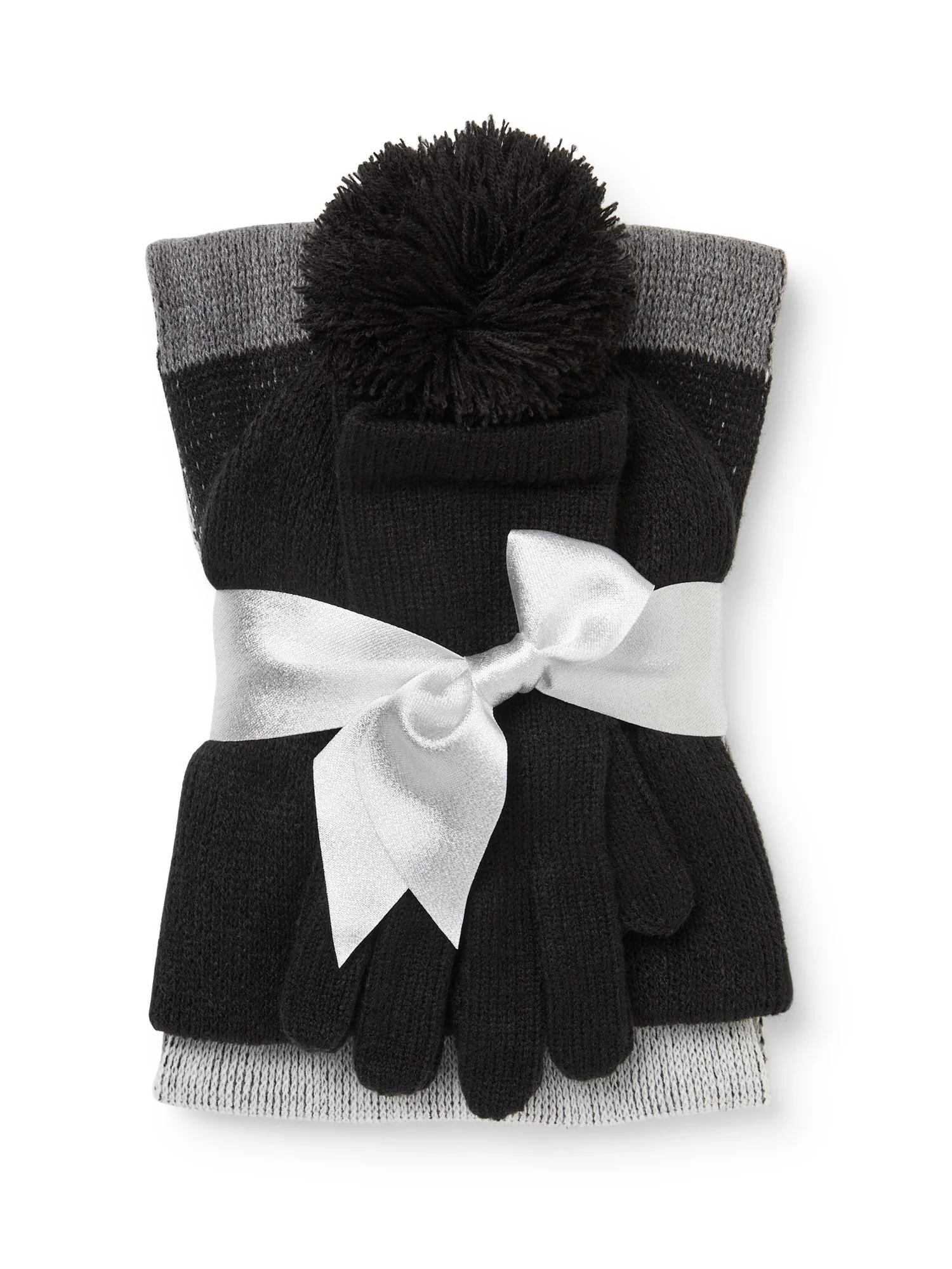 3-Piece Colorblock Scarf, Hat & Gloves Set - Image 2