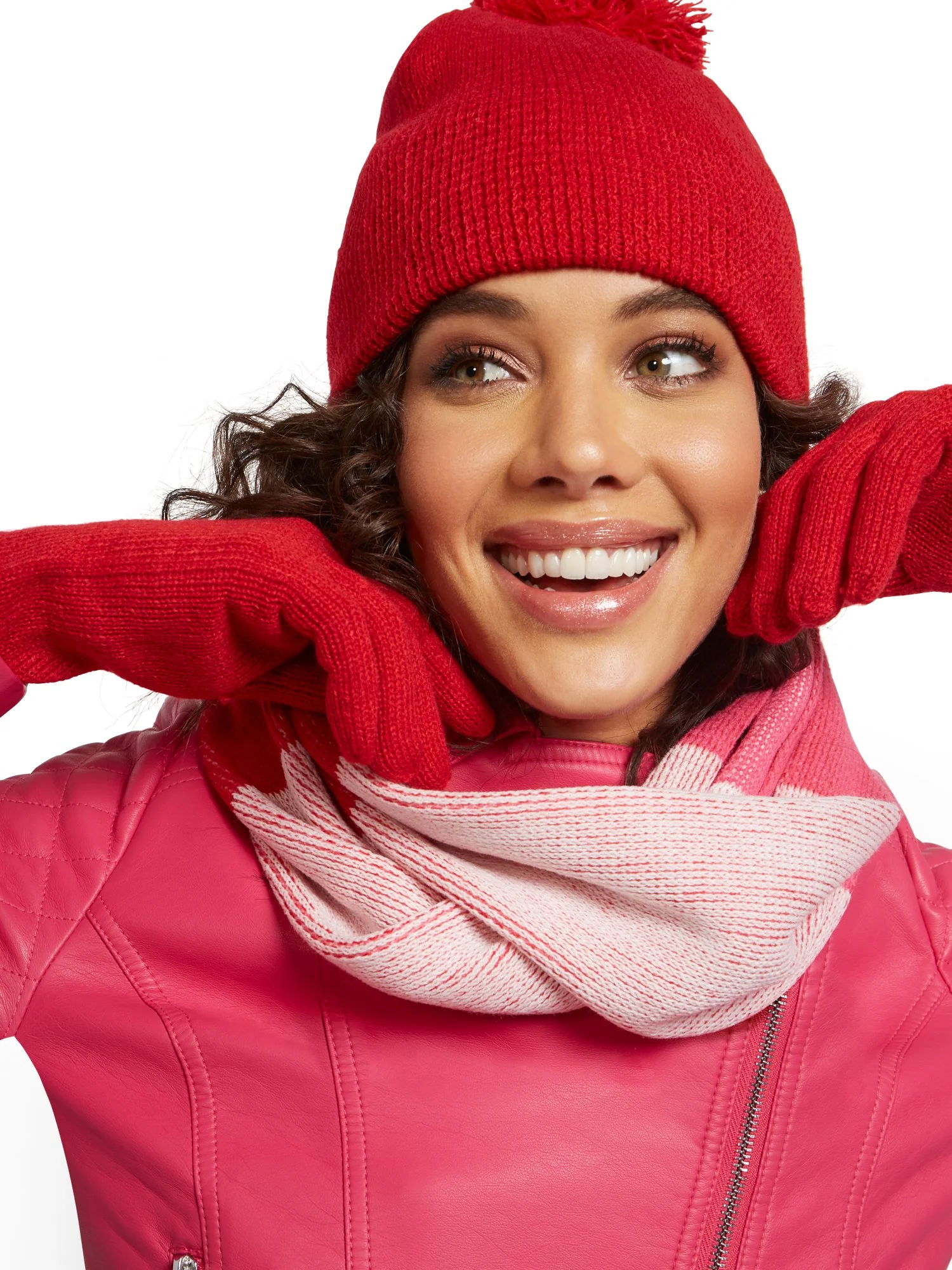 3-Piece Colorblock Scarf, Hat & Gloves Set - Image 8