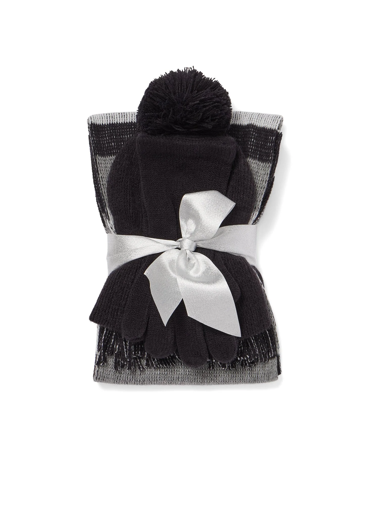3-Piece Colorblock Scarf, Hat & Gloves Set