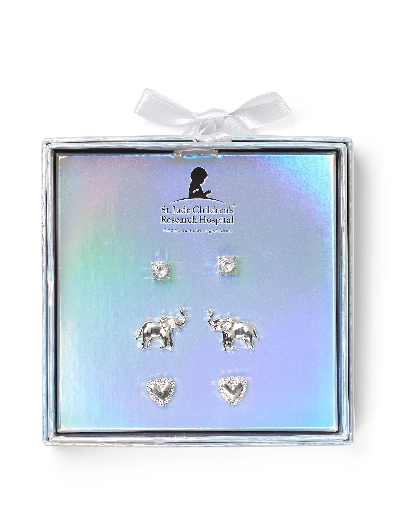 3-Piece Elephant & Heart Post Earring Set - St. Jude Collection