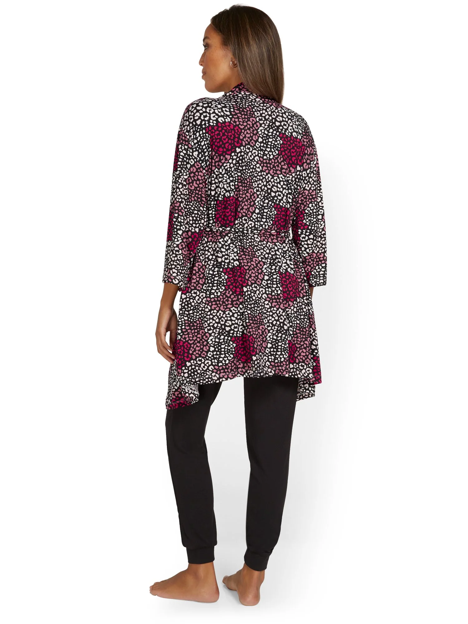 3-Piece Leopard-Print Robe & Pajama Set - Image 5
