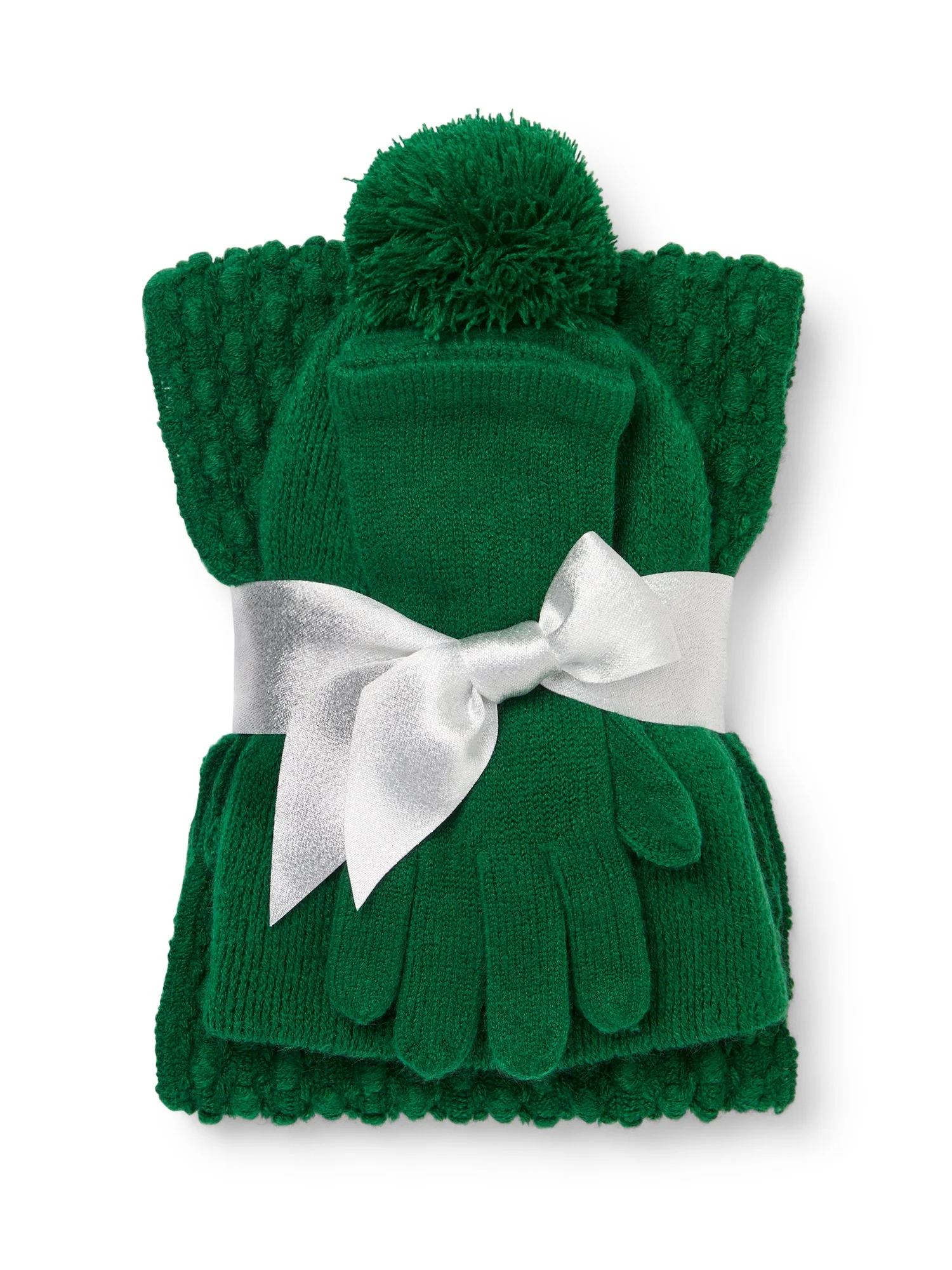 3-Piece Popcorn Knit Scarf, Hat & Gloves Set - Image 20