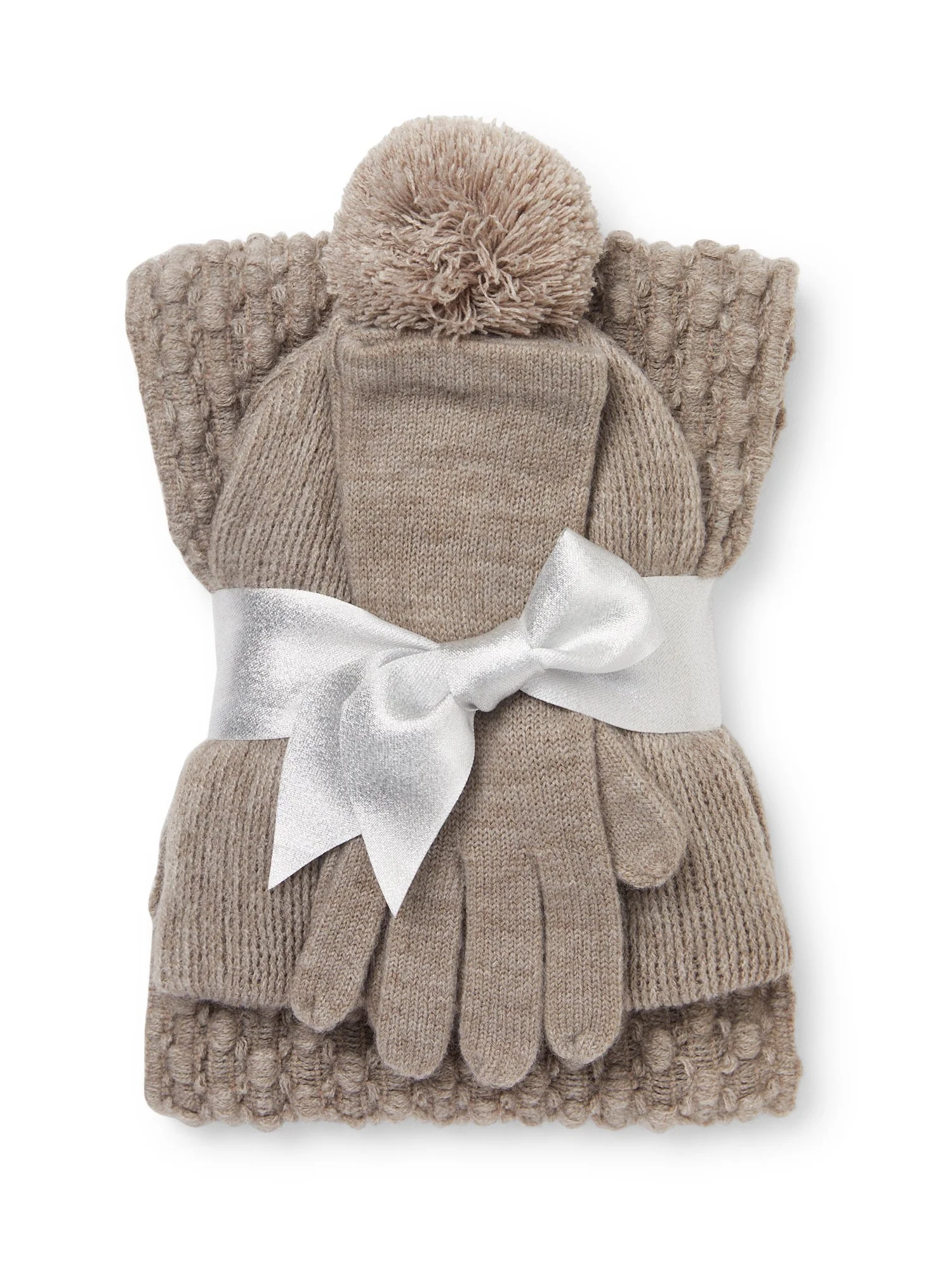 3-Piece Popcorn Knit Scarf, Hat & Gloves Set - Image 22