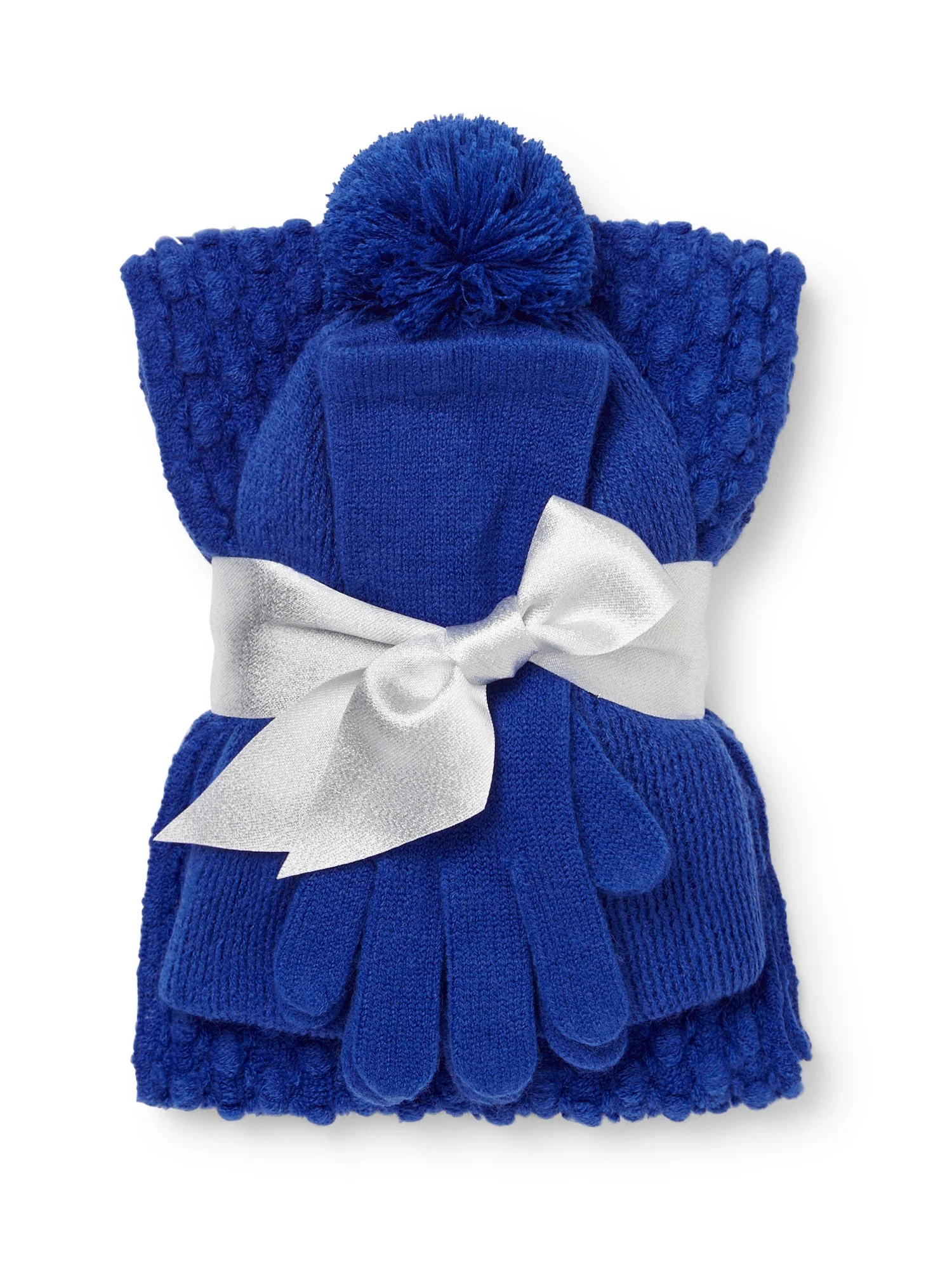 3-Piece Popcorn Knit Scarf, Hat & Gloves Set - Image 32