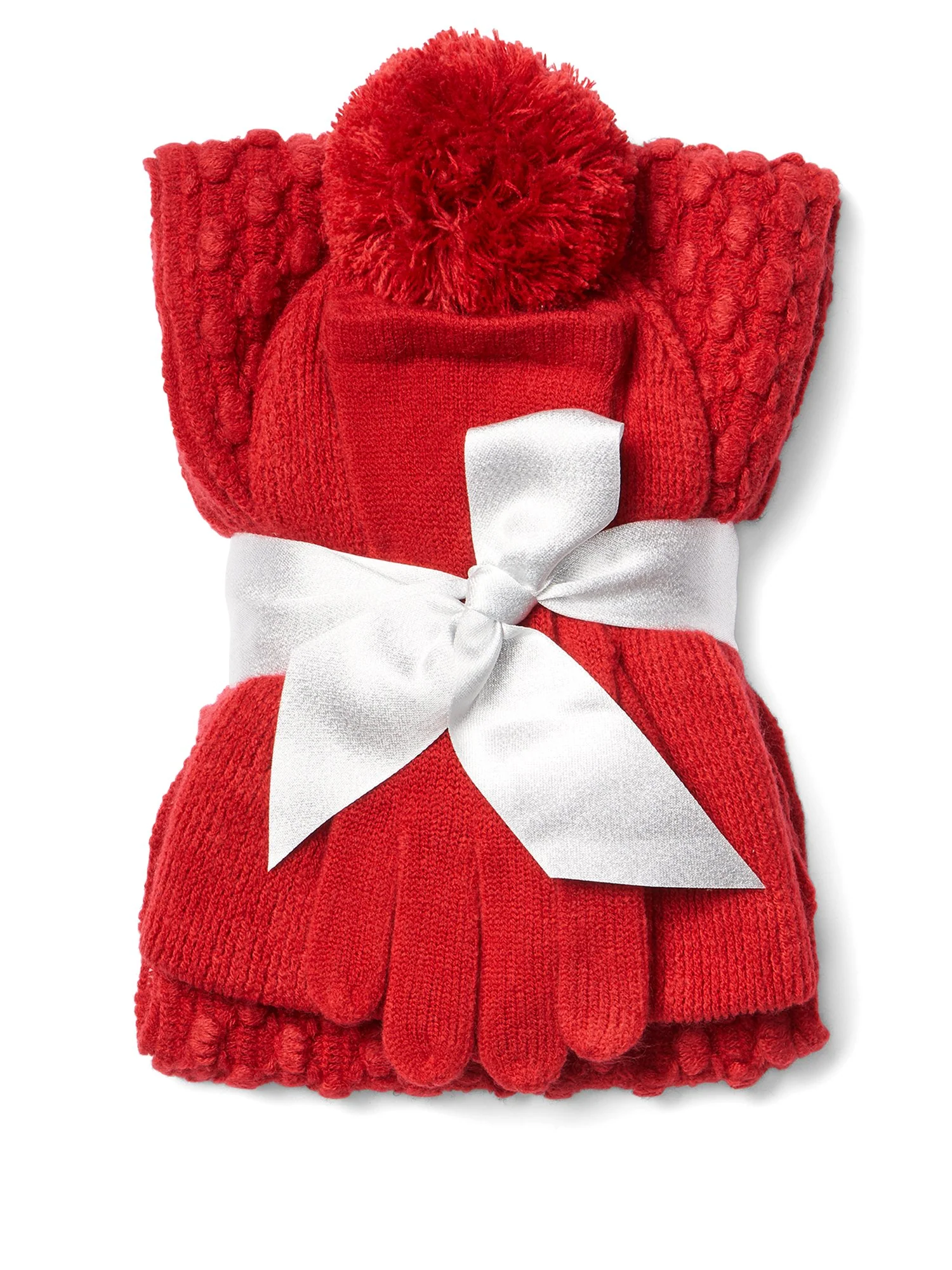 3-Piece Popcorn-Knit Scarf, Hat & Gloves Set - Image 6