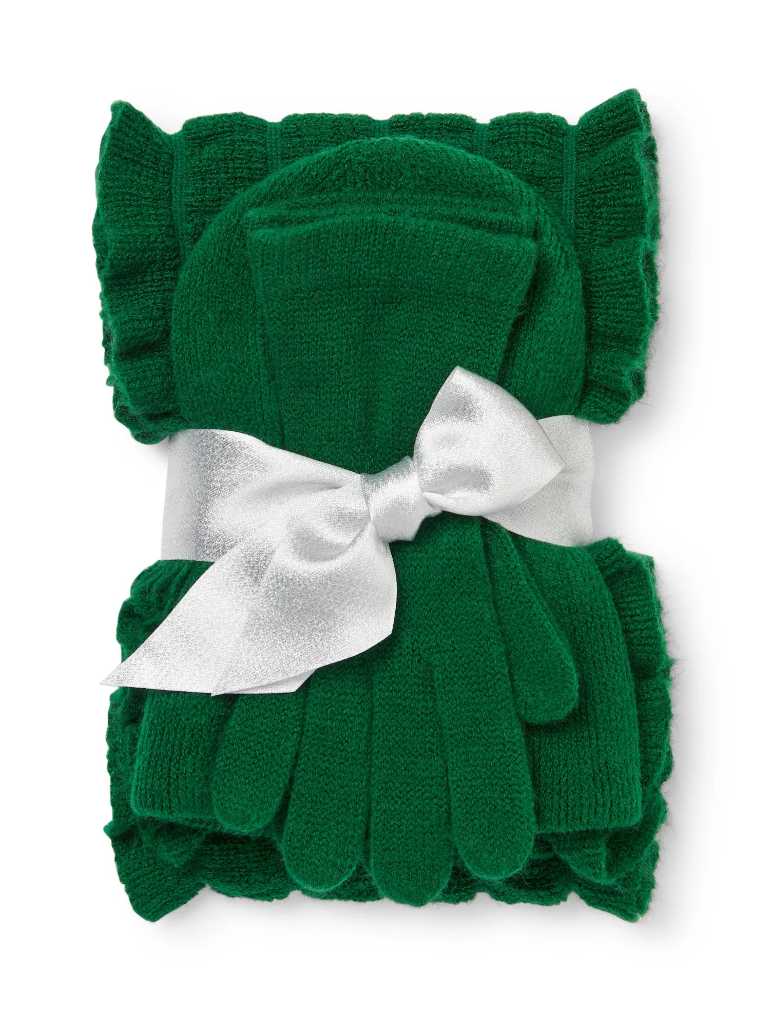 3-Piece Ruffled Scarf, Hat & Gloves Set - Image 11