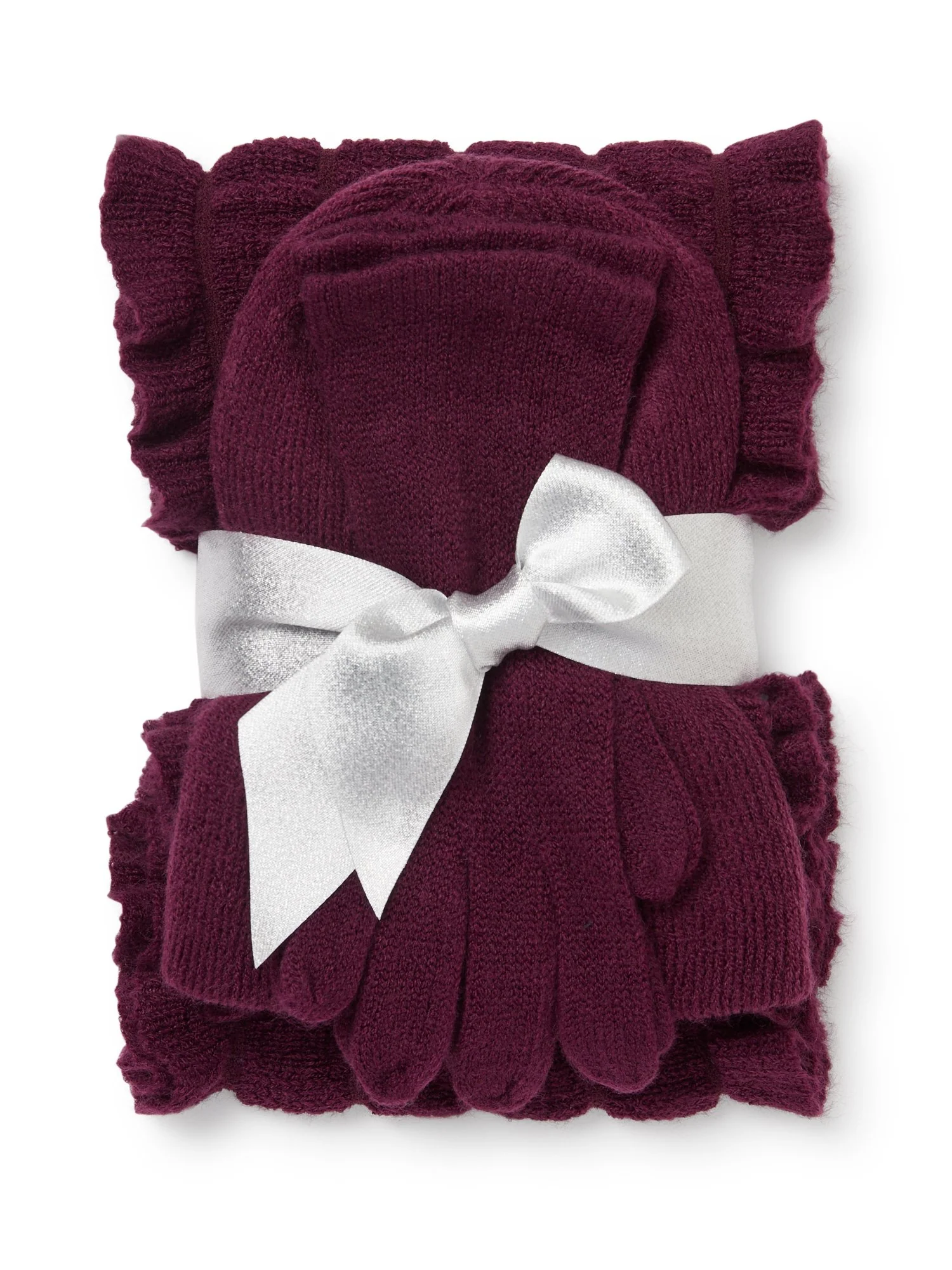 3-Piece Ruffled Scarf, Hat & Gloves Set - Image 17
