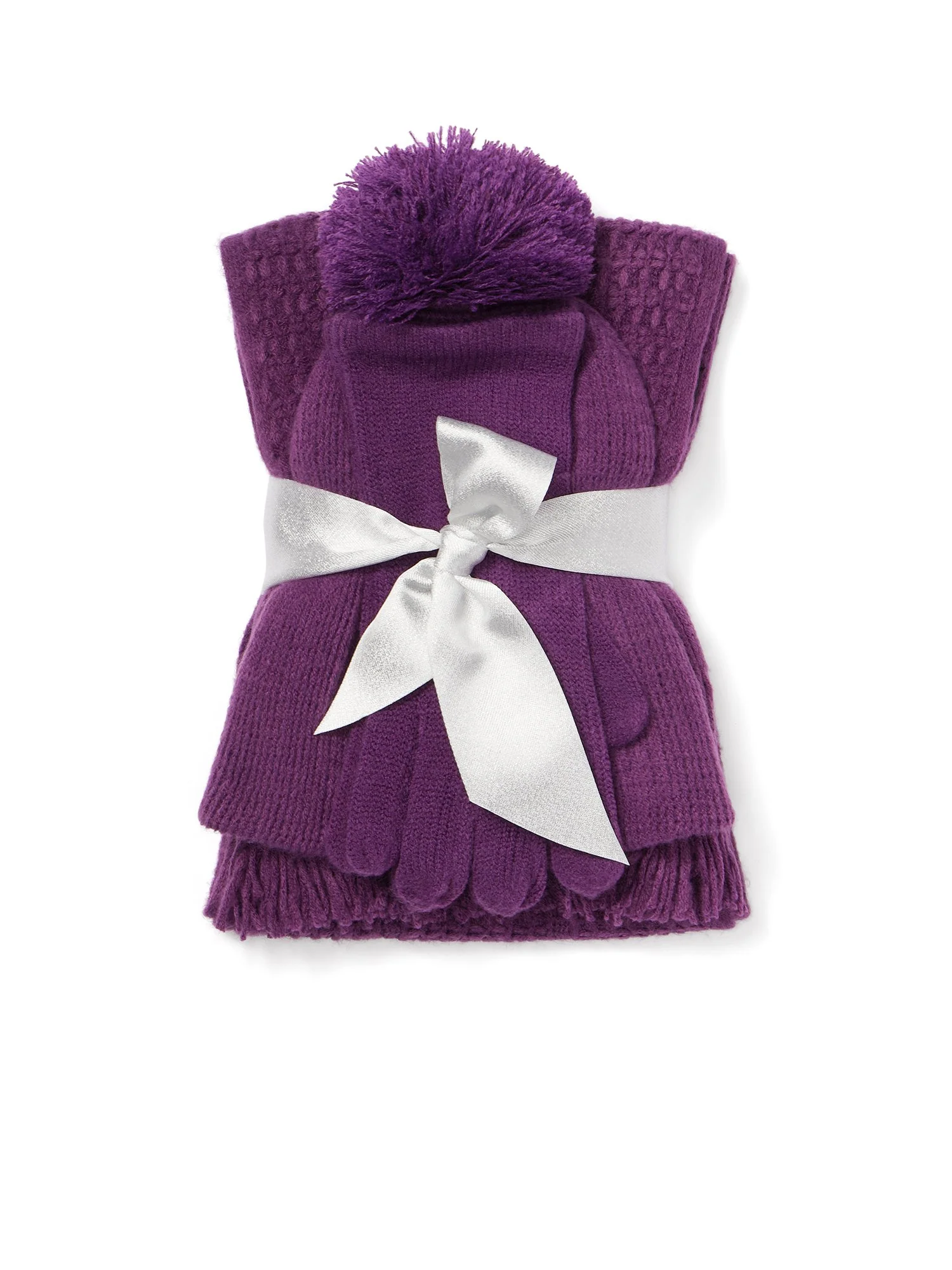 3-Piece Square-Stitch Scarf, Hat & Gloves Set - Image 14