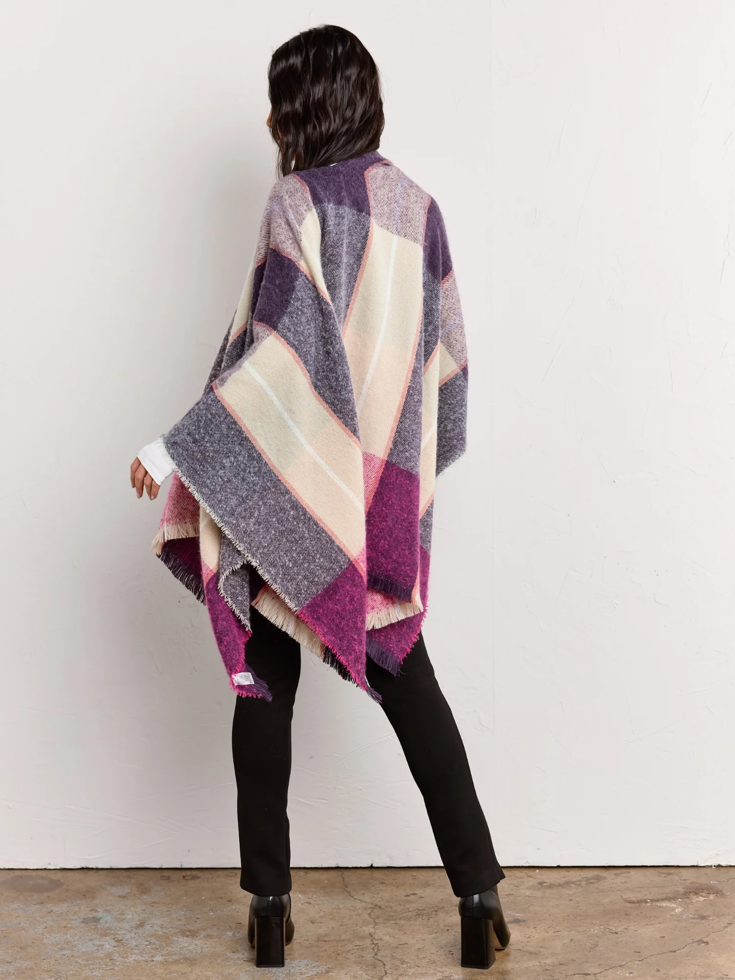 Jacob Ash Tonal Plaid Ruana - Brands We Love - Image 4