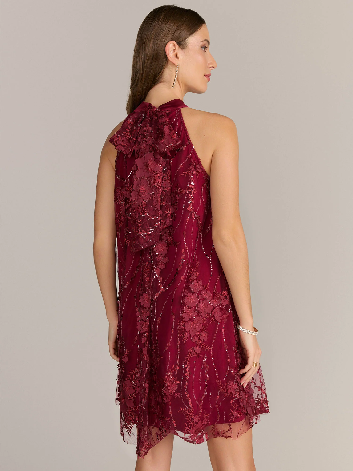 3D Floral Halter Neck Dress - Image 4