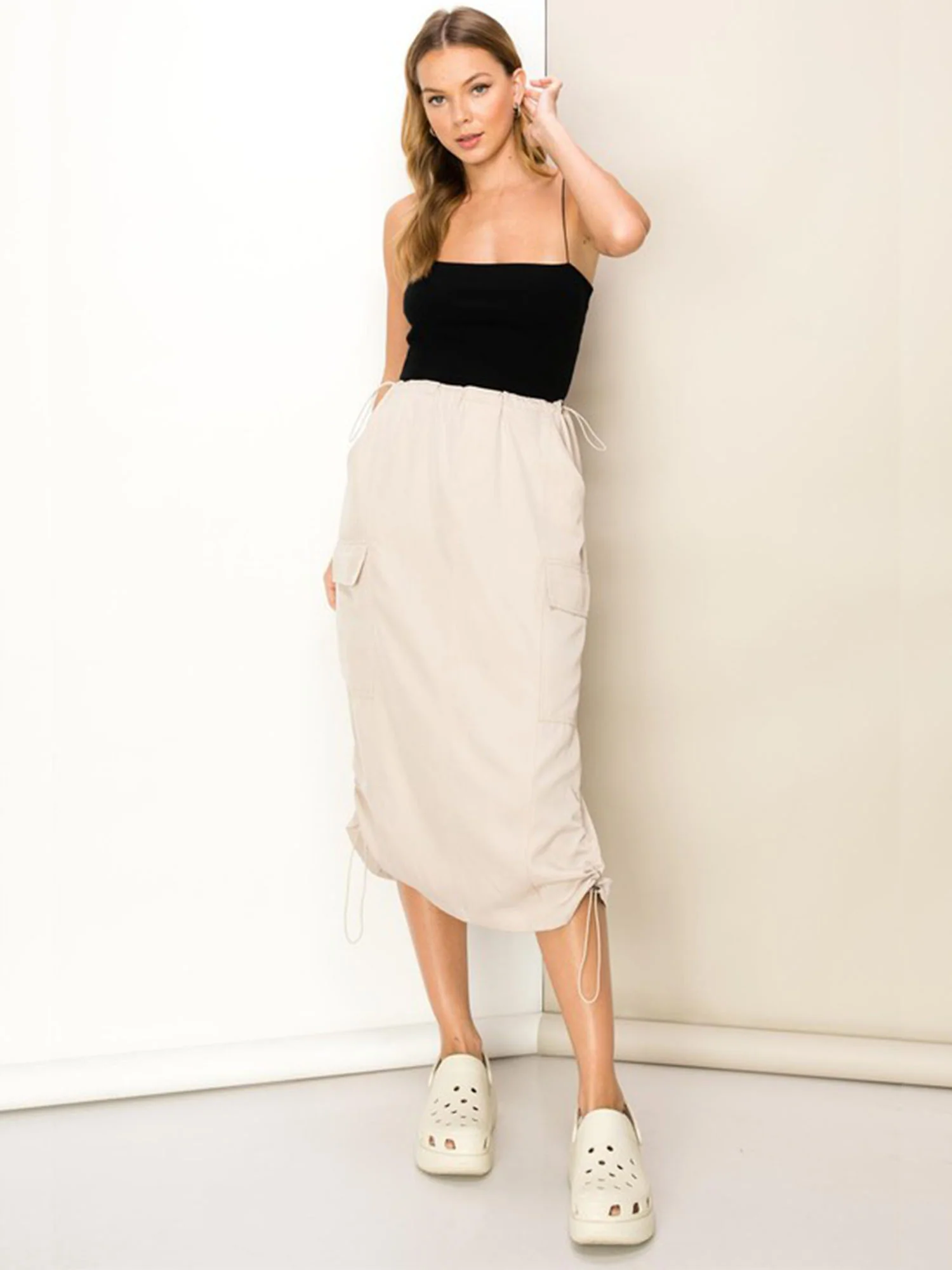 Drawstring Cargo Midi Skirt - Hyfve - Image 2