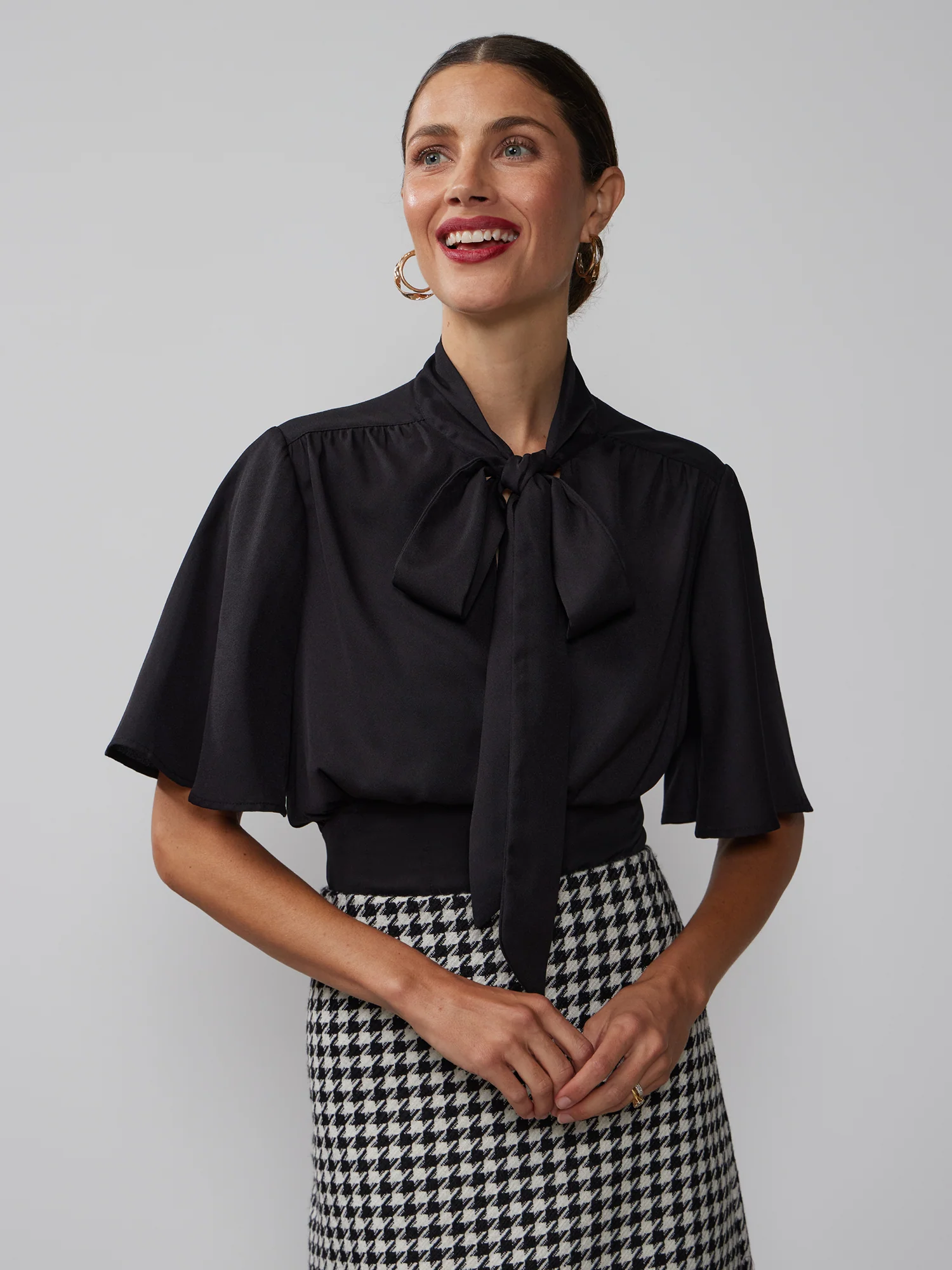 Bow Neck Corset Blouse