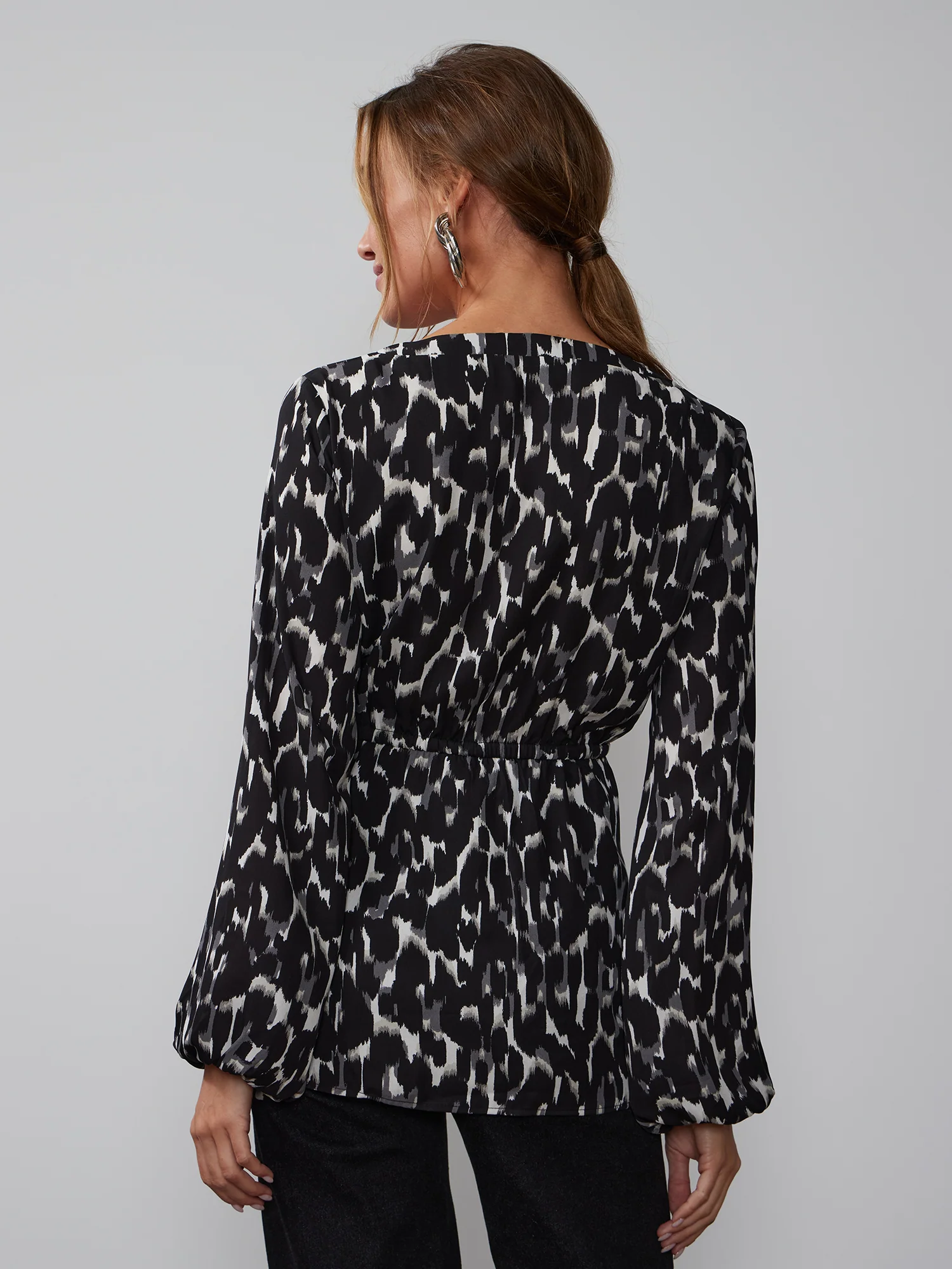 Long Sleeve Animal Print Top - Image 3