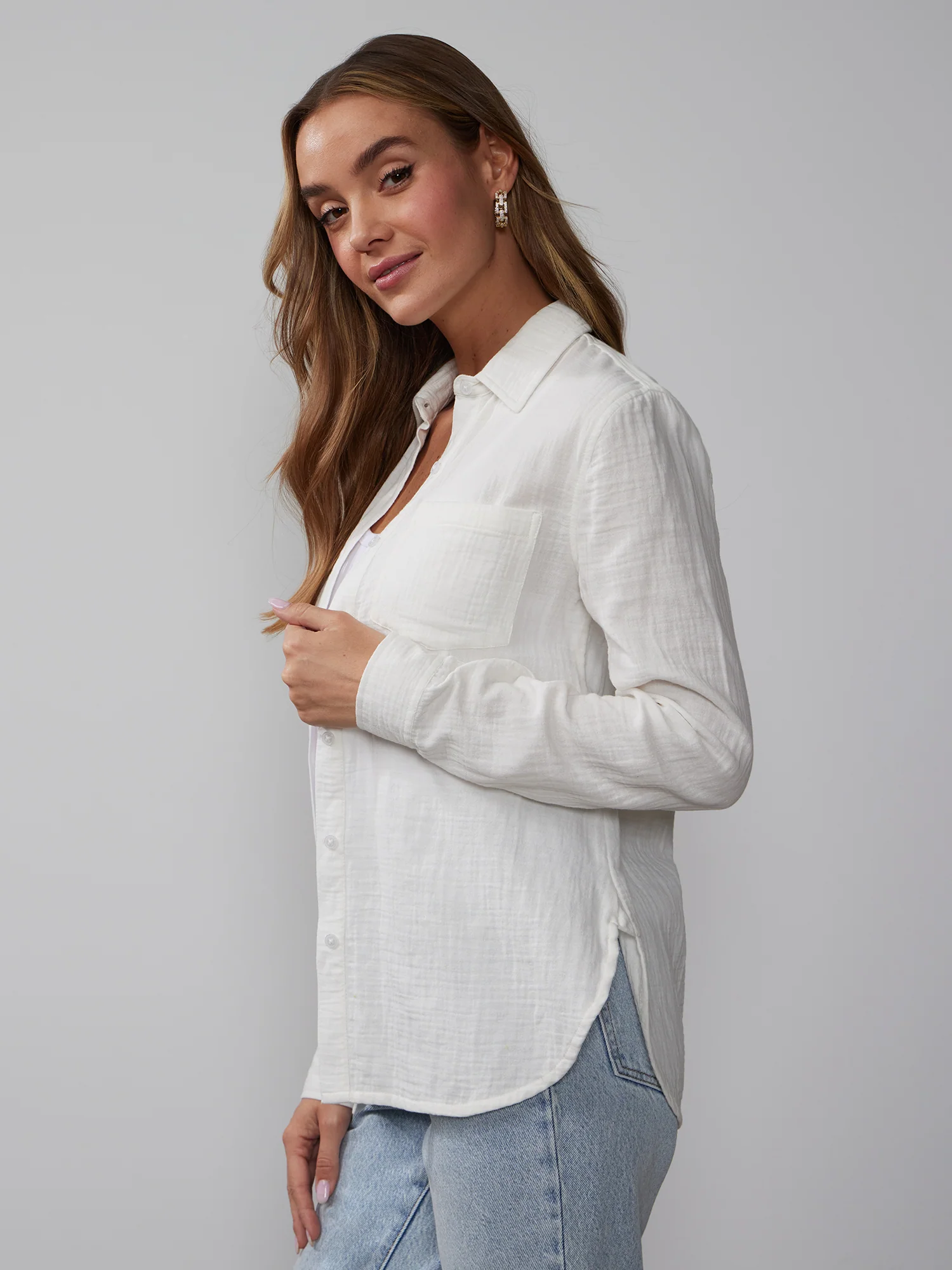 Long Sleeve Cotton Gauze Shirt - Image 11