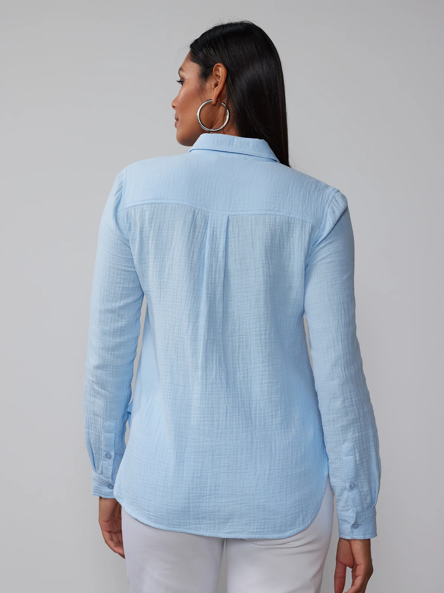 Long Sleeve Cotton Gauze Shirt - Image 8