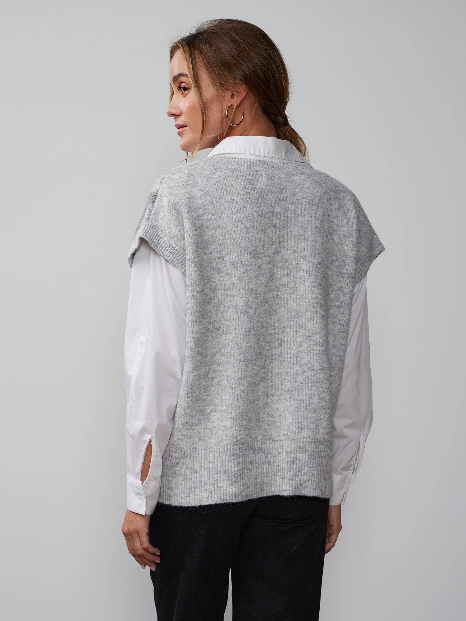 Short Sleeve Argyle Sweater - Image 3