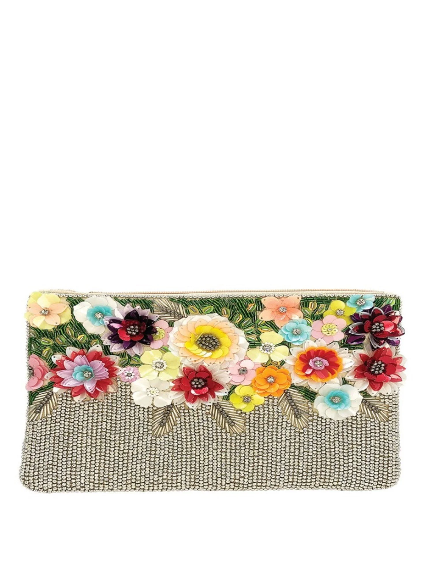 Seed Bead Sequin Flower Clutch