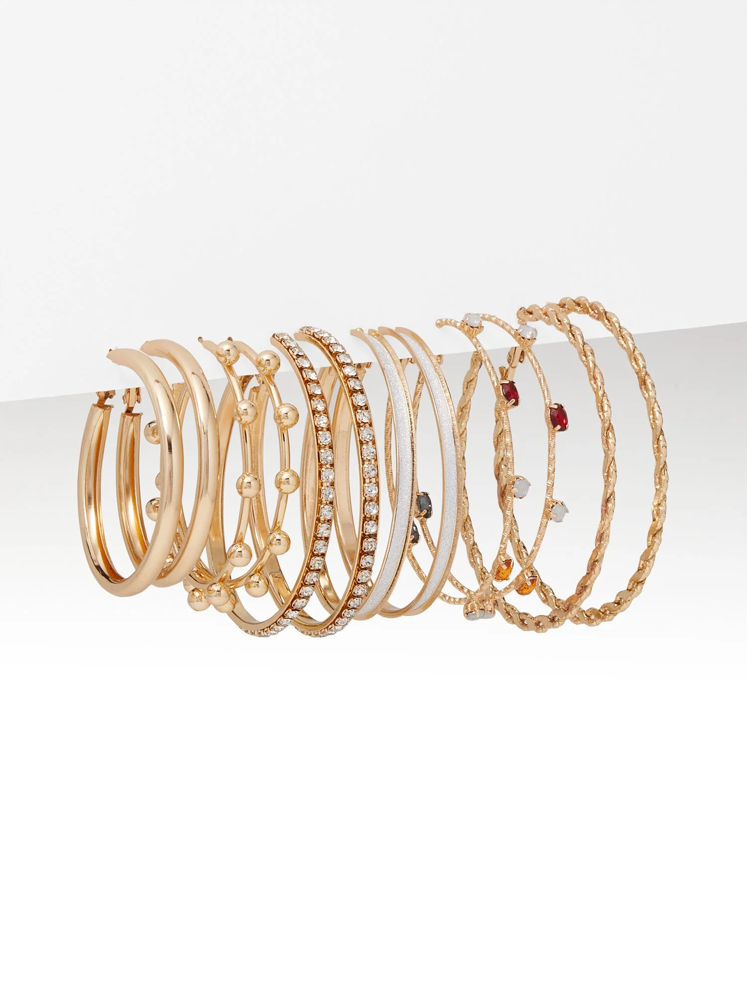 6-Piece Gold-Tone Hoop Earring Set