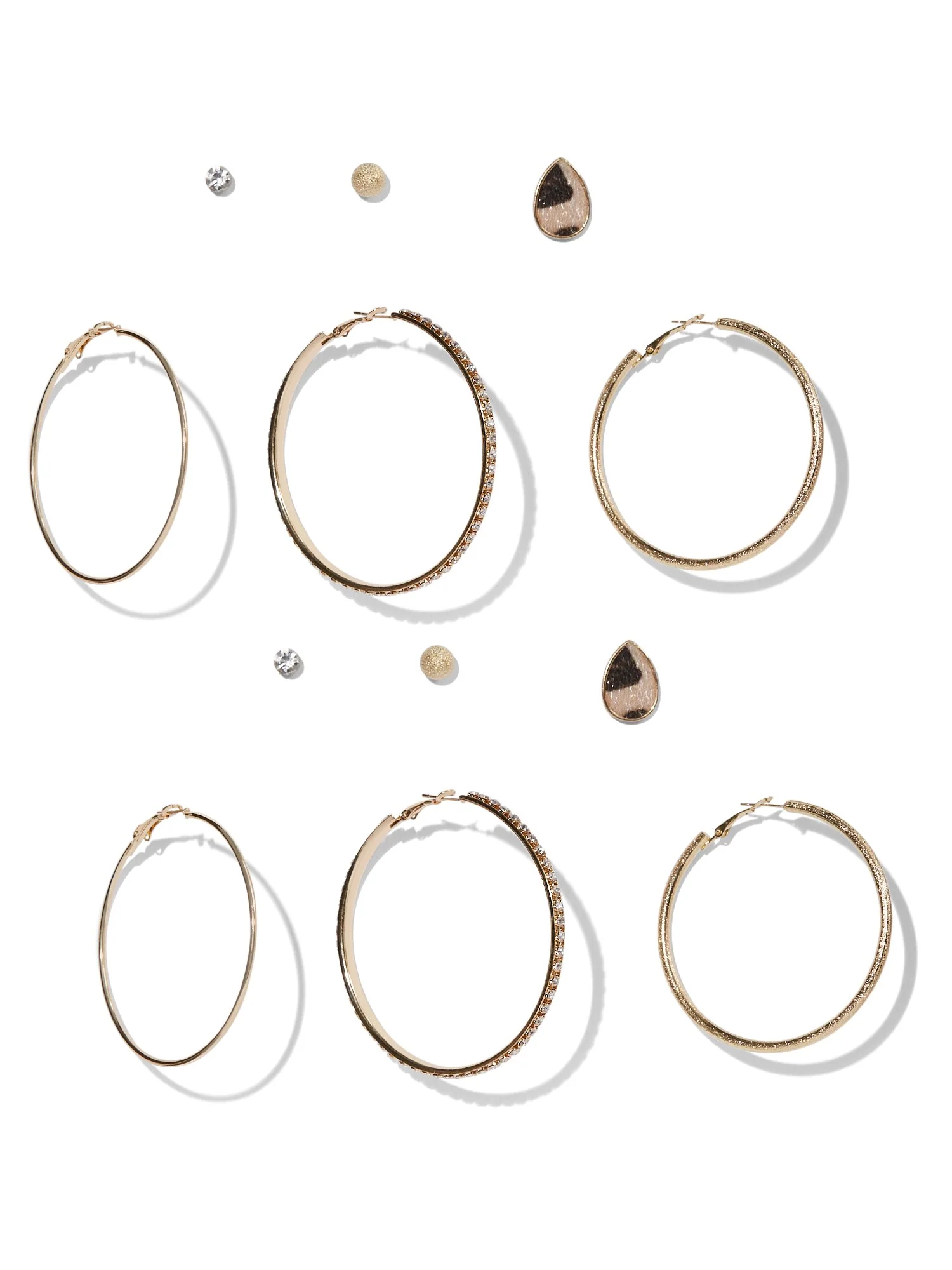 6-Piece Goldtone Post & Hoop Earring Set
