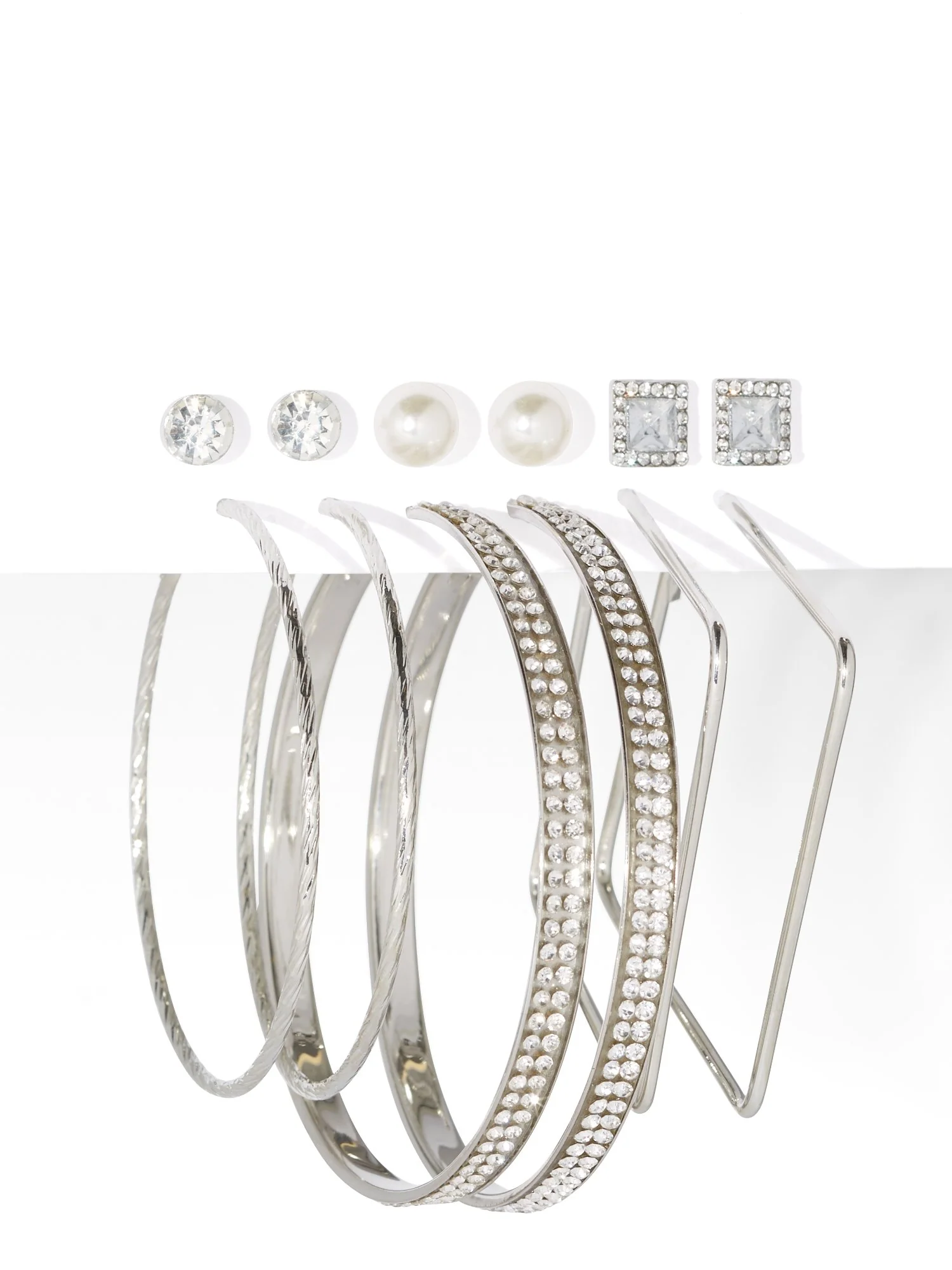 6-Piece Silvertone Earring Set