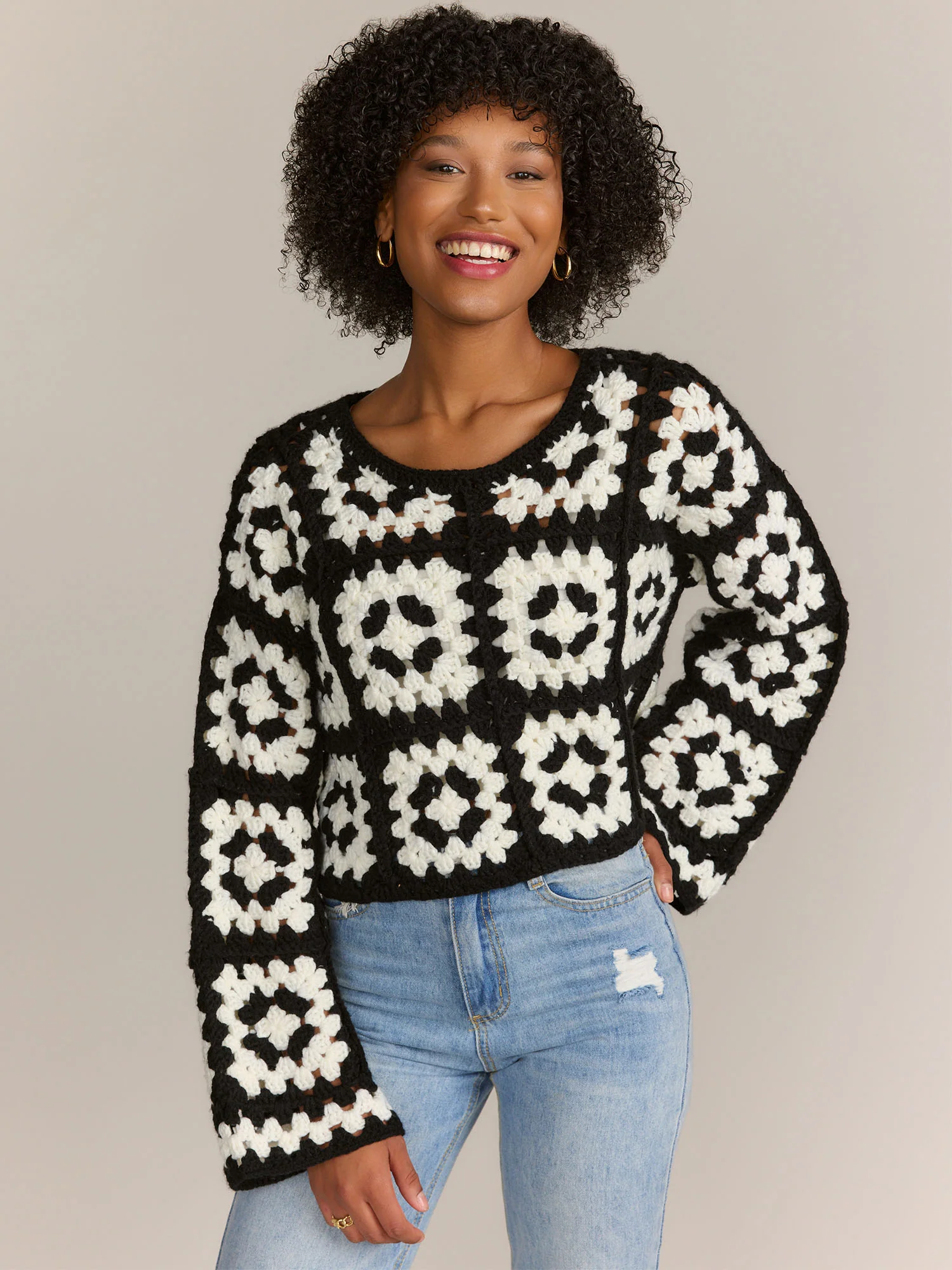 Crochet Cropped Pullover