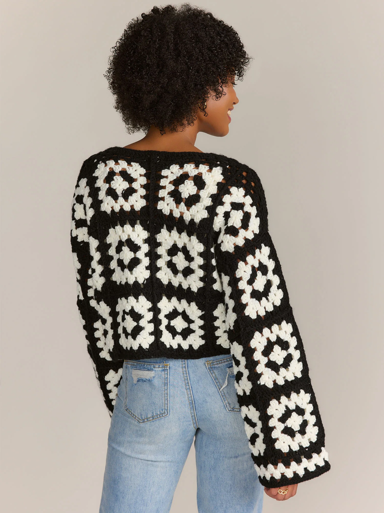 Crochet Cropped Pullover - Image 3