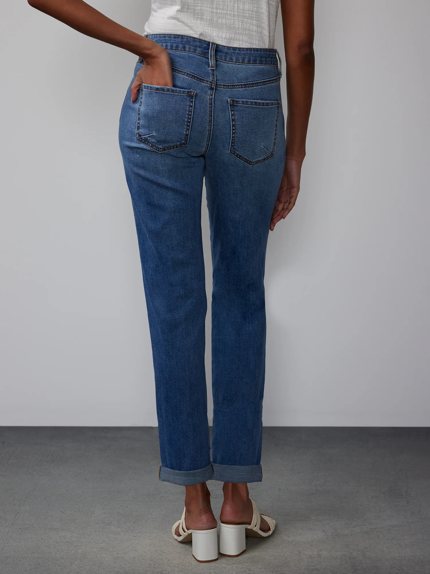 Mid Rise Distressed Jeans - Image 3
