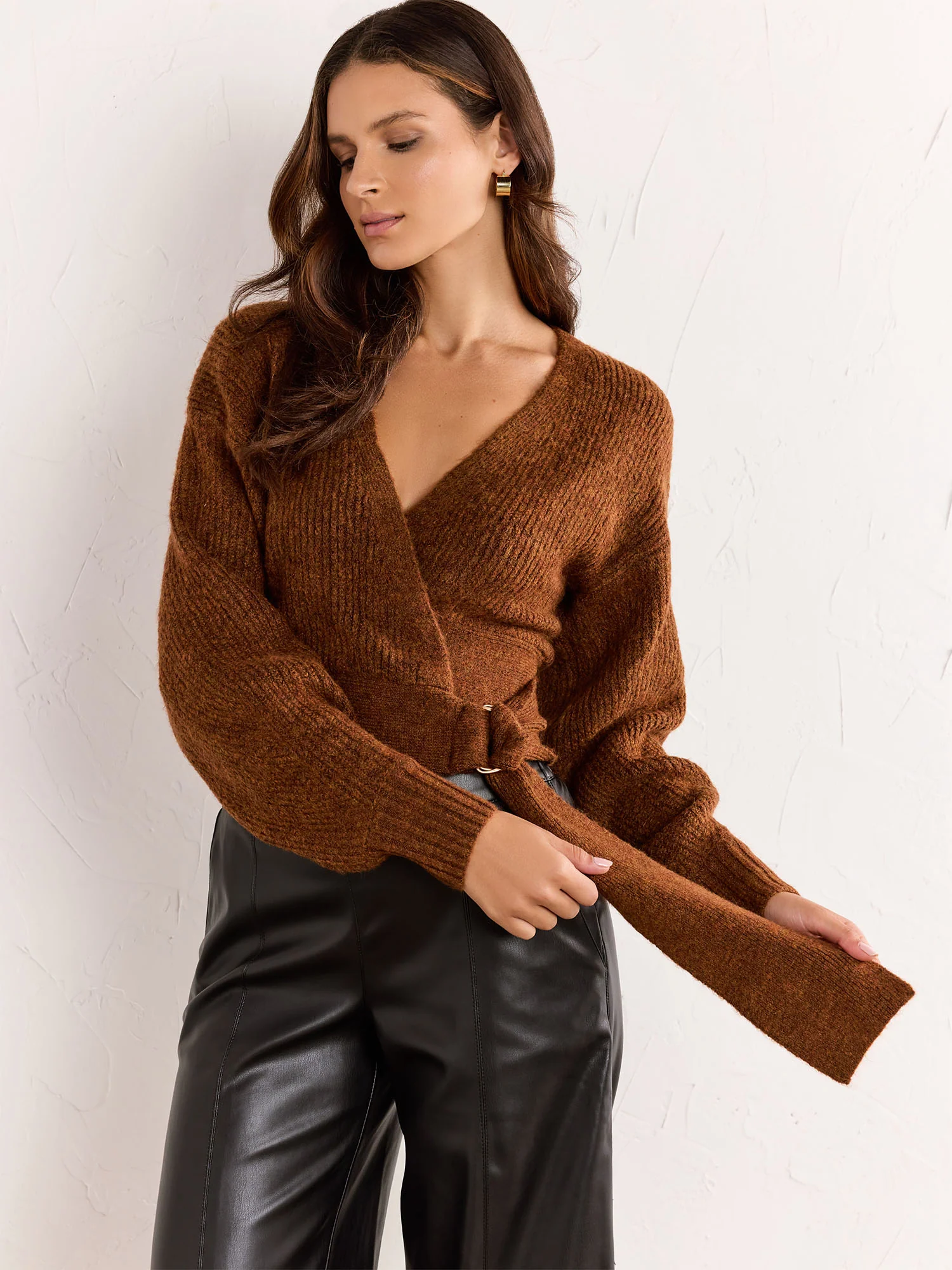 Flying Tomato Long Sleeve Surplice Neck Sweater - Brands We Love - Image 2