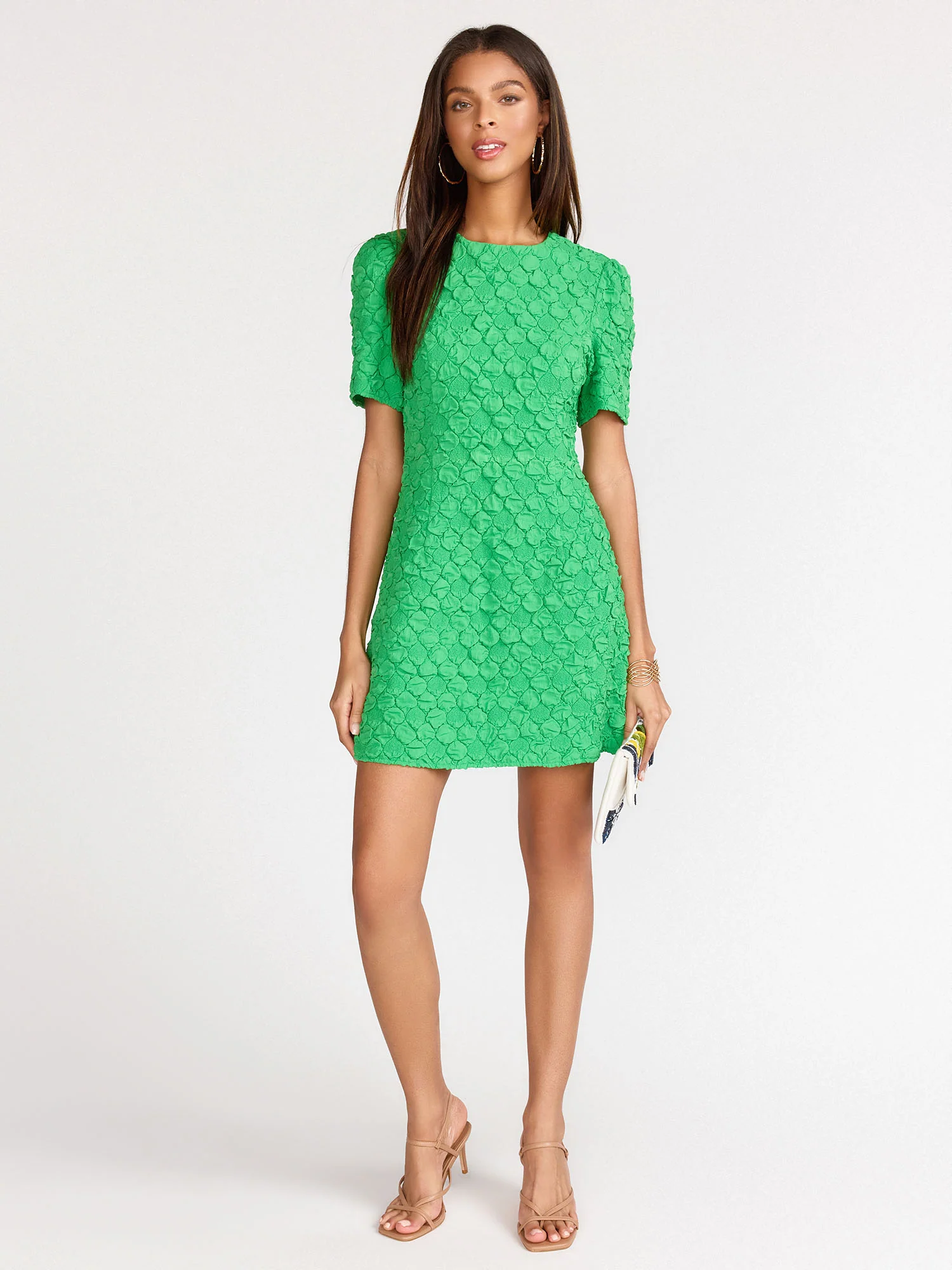 Lena Short Sleeve Popcorn Mini Dress - Brands We Love - Image 3