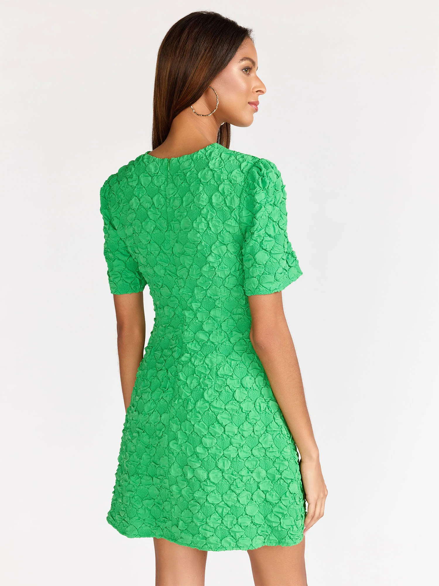 Lena Short Sleeve Popcorn Mini Dress - Brands We Love - Image 4