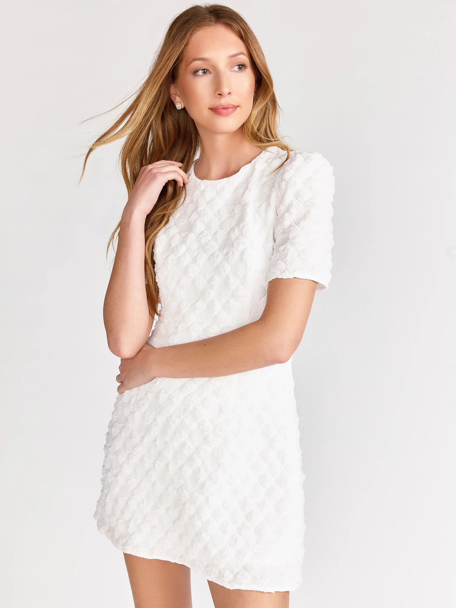 Lena Short Sleeve Popcorn Mini Dress - Brands We Love - Image 6