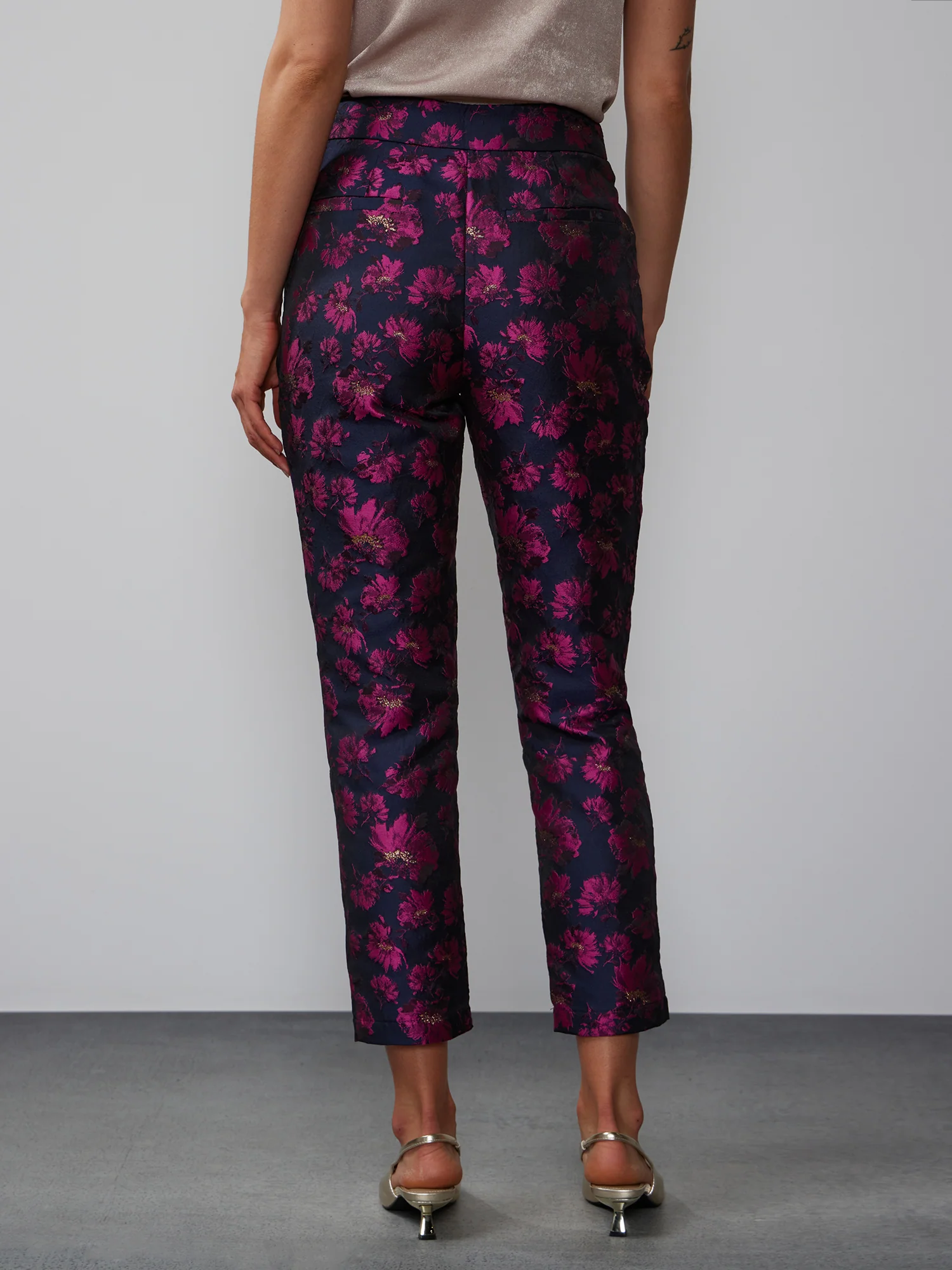 High Rise Floral Jacquard Pant - Image 3