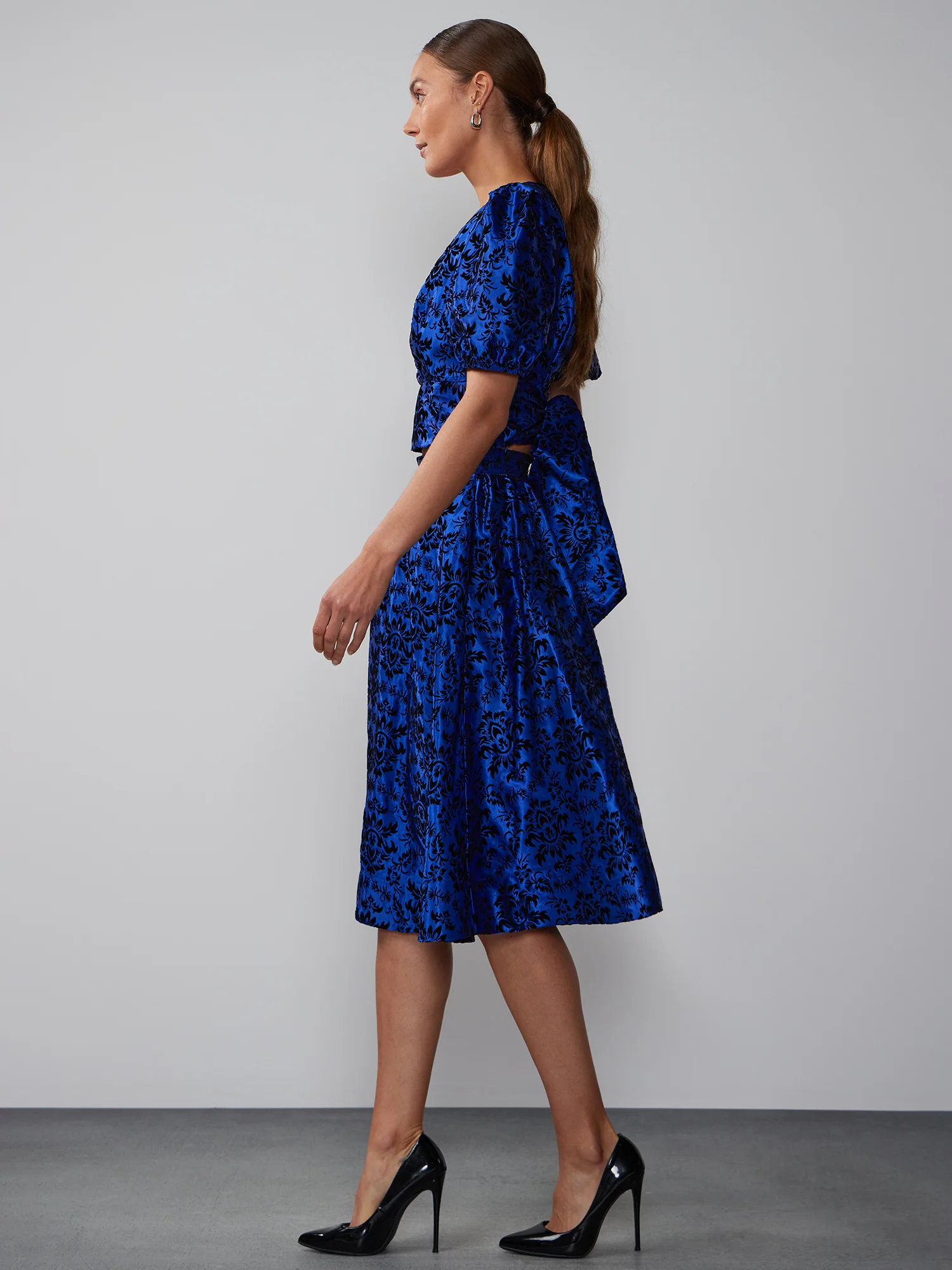 High Rise Taffeta Midi Skirt - Image 2