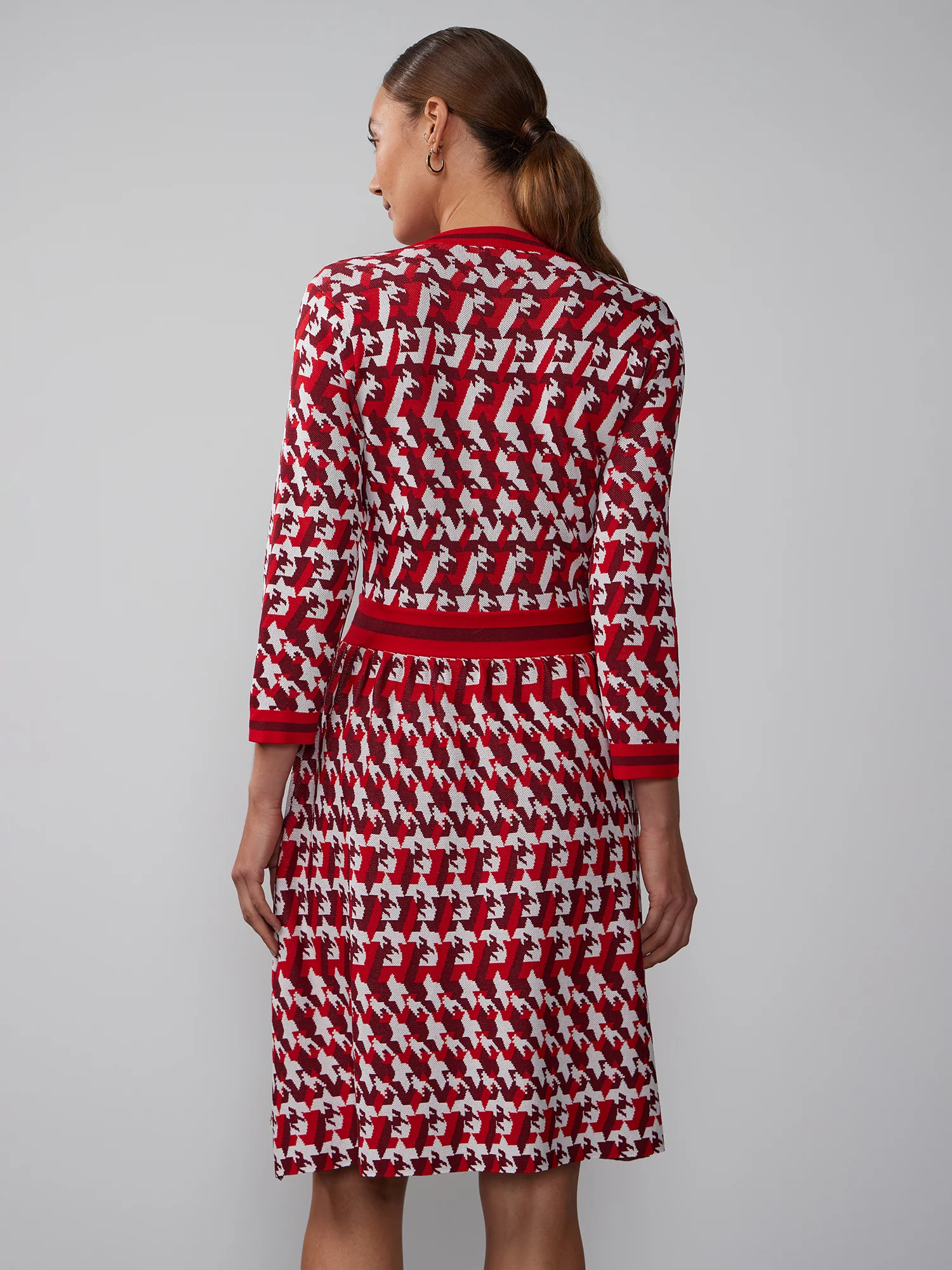 Geo Print Sweater Wrap Dress - Image 3