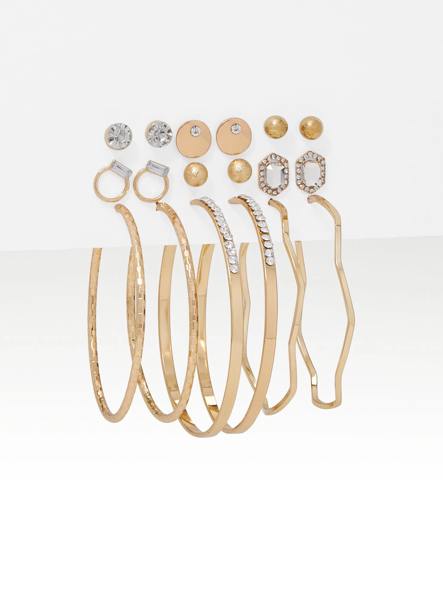 9-Piece Gold-Tone Earrings Set