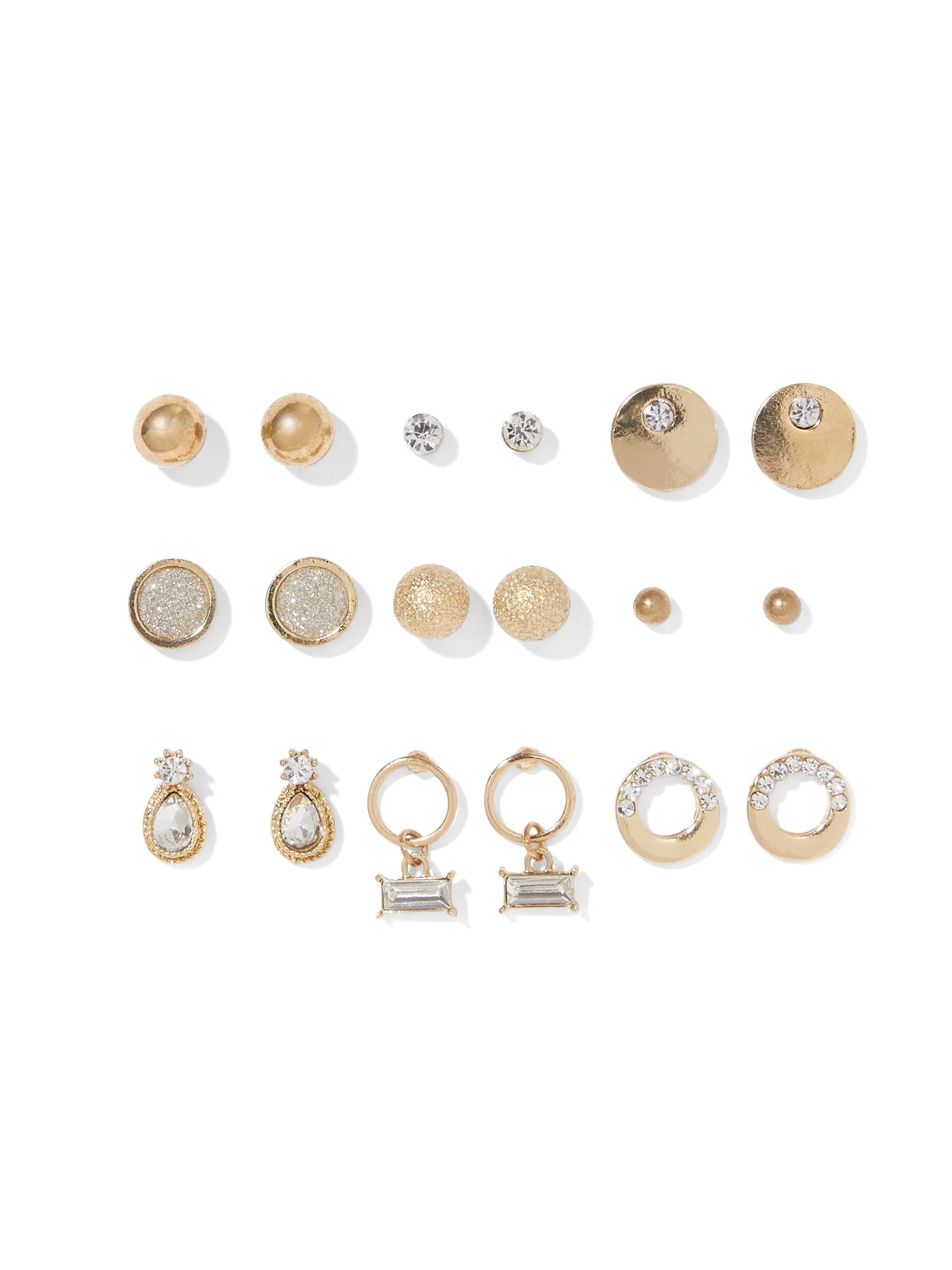 9-Piece Goldtone Post Earring Set