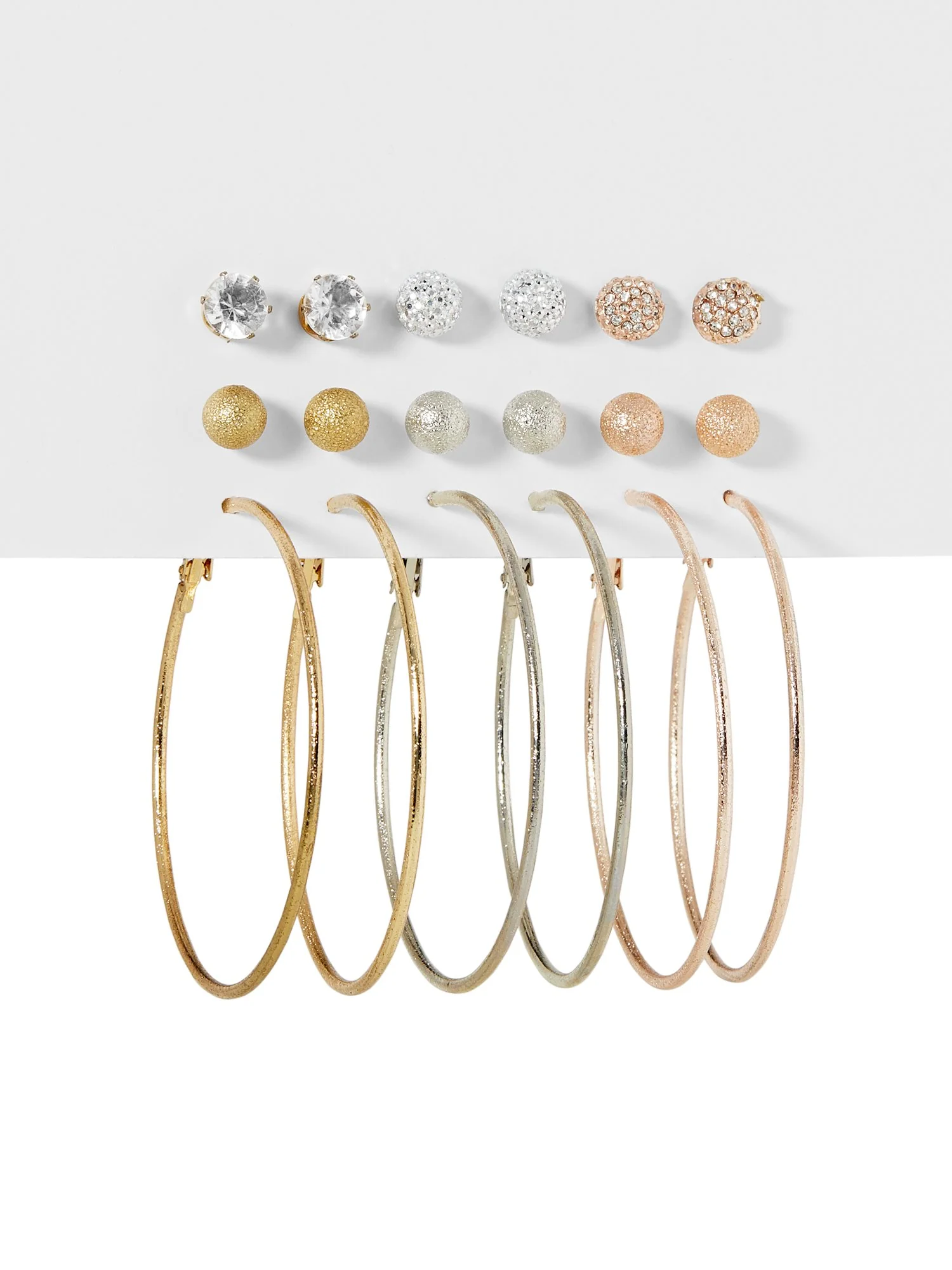 9-Piece Stud & Hoop Earring Set