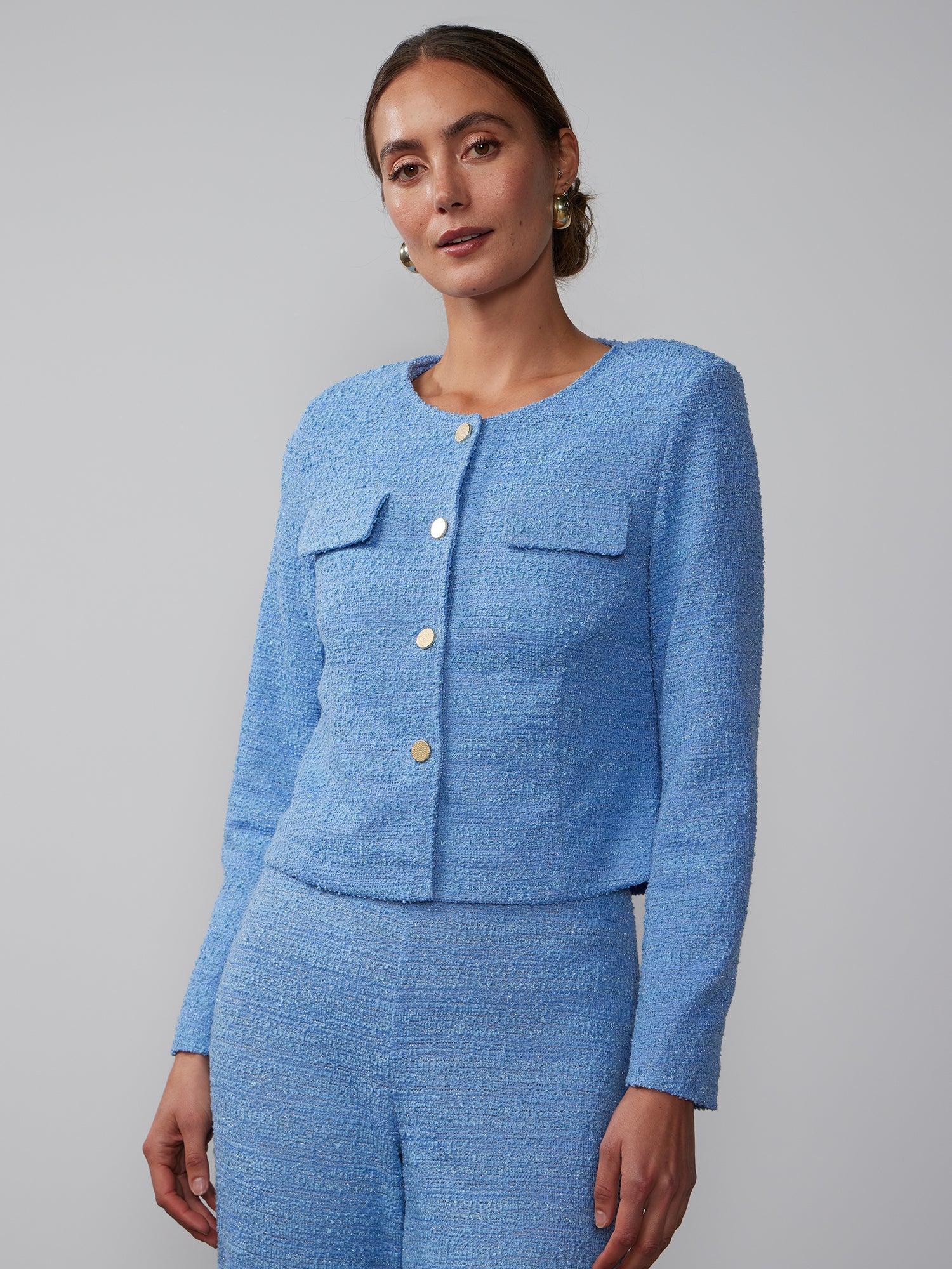 Knit Tweed Cropped Jacket