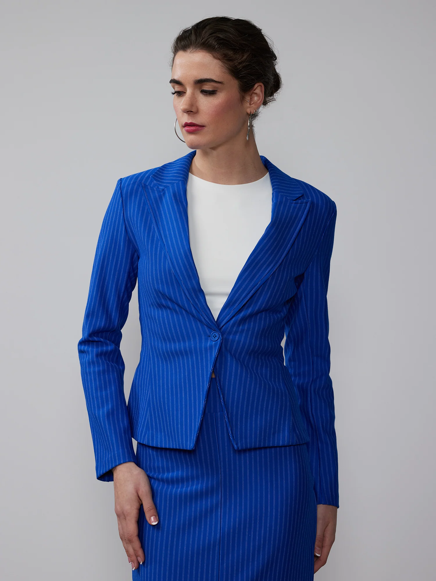 Single Breasted Pinstripe Blazer