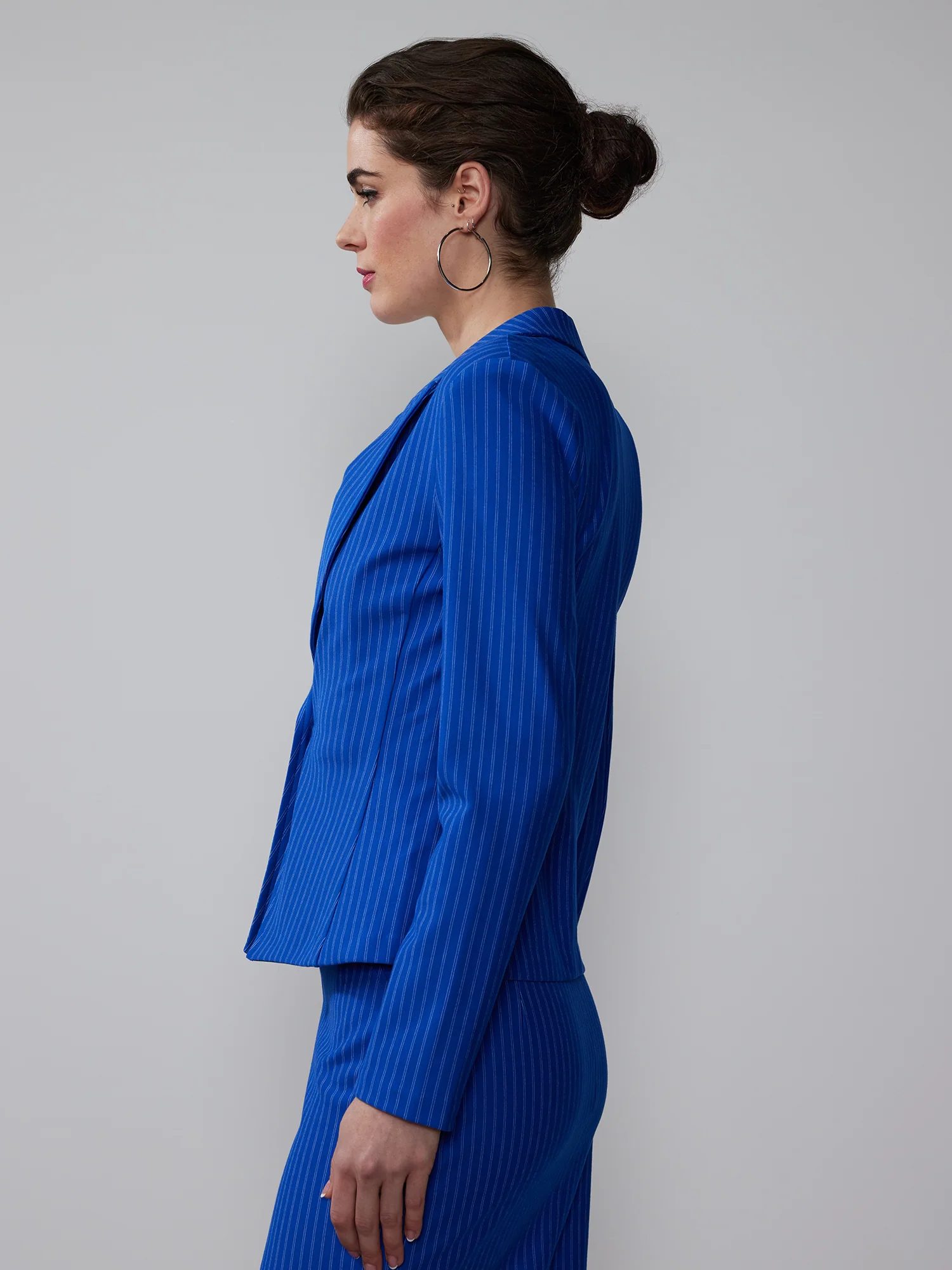 Single Breasted Pinstripe Blazer - Image 2